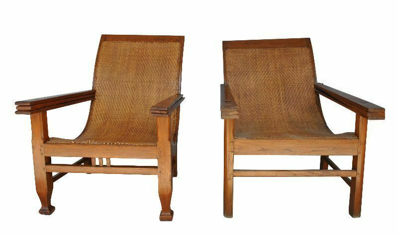 So Called Planter Armchairs At The End Of The 19th Century (False Pair)