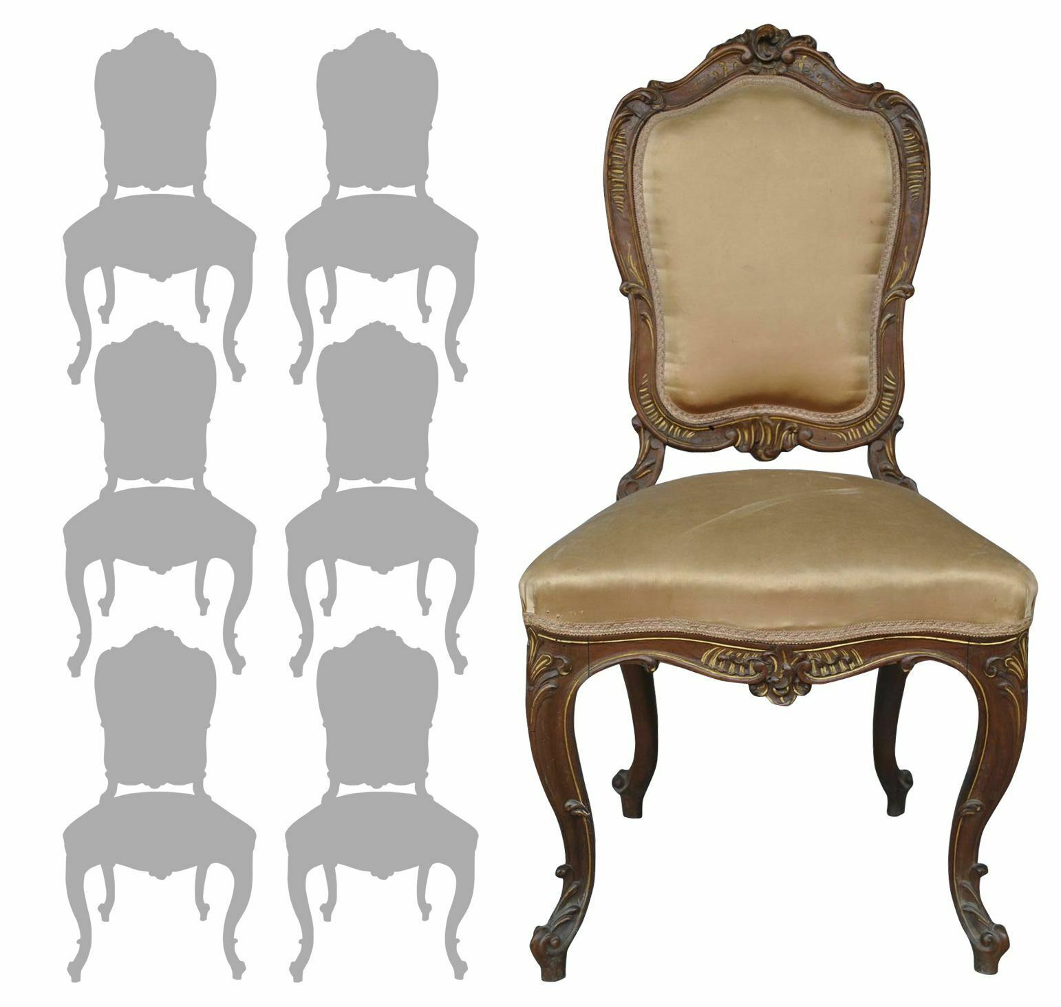 Louis XV Style Chairs In Late 19th Century Walnut (Set Of 6)