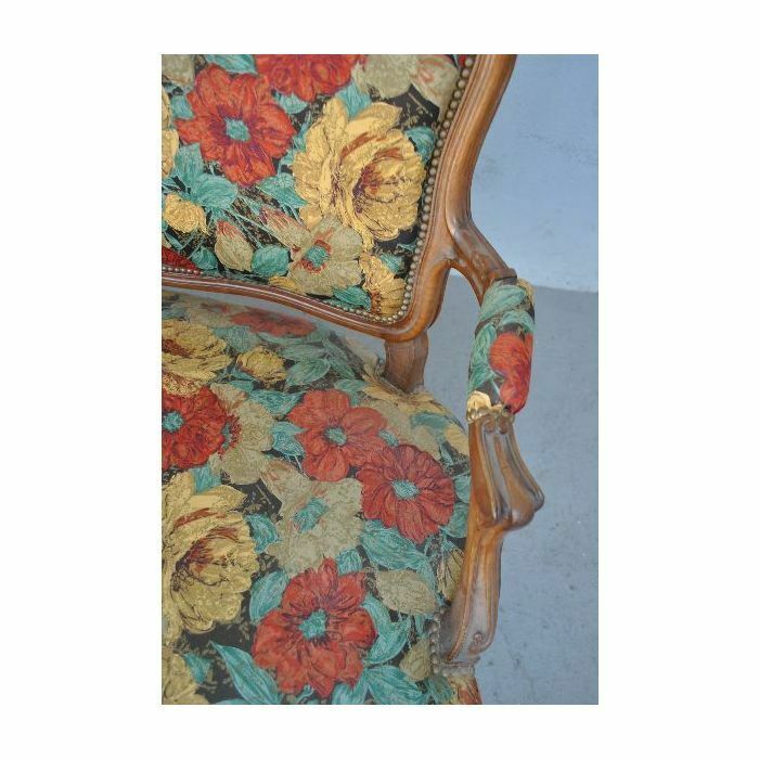 Furniture Rockery Living Room In Louis XV Style 5 Piece Upholstered Walnut photo