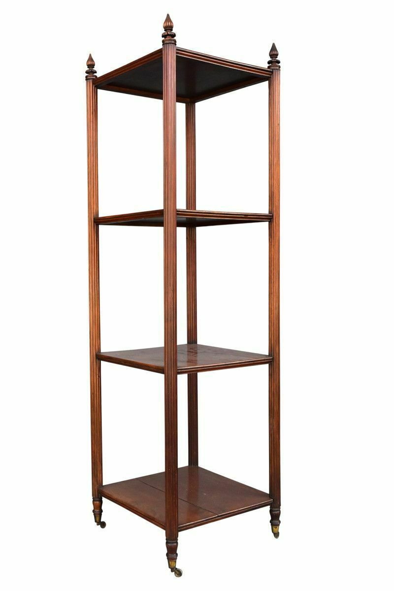 Presentation Shelf With Fluted Barrels From The 19th Century In Mahogany