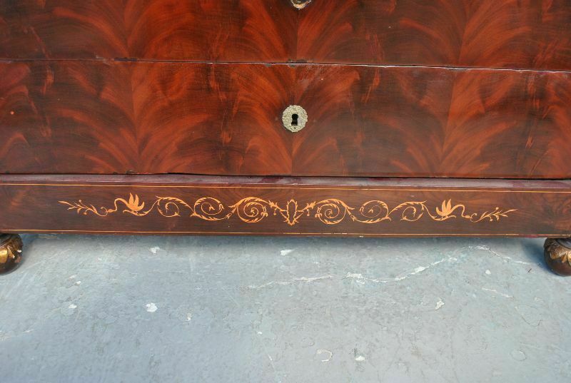 photo for sale 19th Century Flamed Mahogany Inlaid Chest Of Drawers