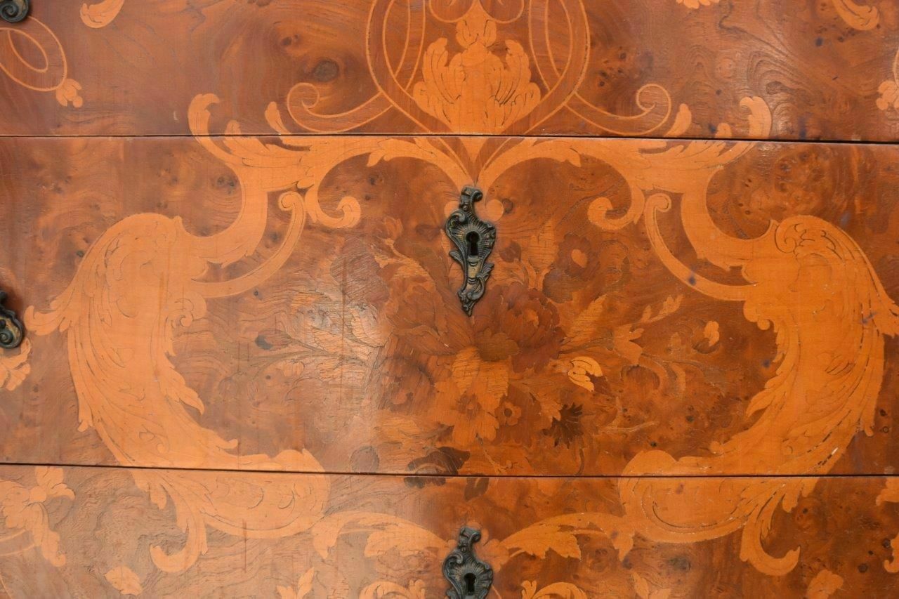 Inlaid Chest Of Drawers Decorated With Arabesques Of Flowers And Birds, 19th Century photo furniture