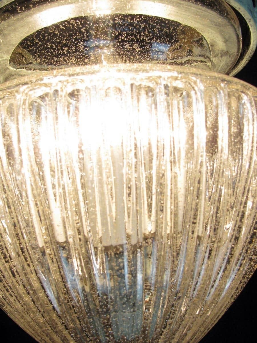 Vintage Lantern In Wrought Iron And Blown Glass photo vintage