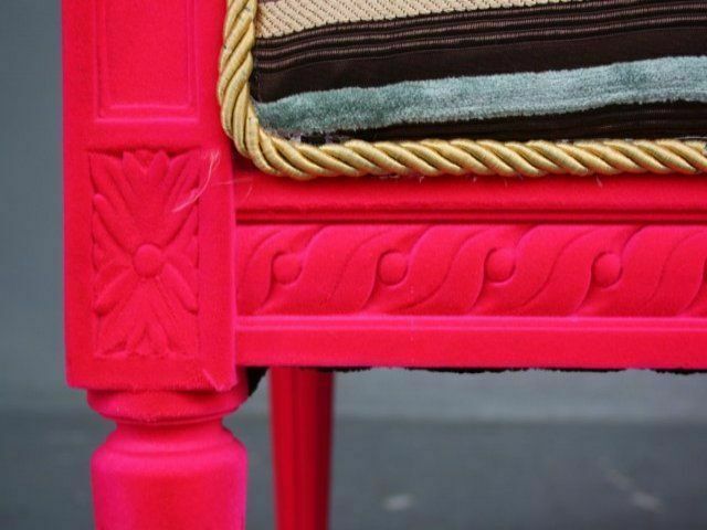 St Louis XV Flocked Decorative Fuschia Bench photo buy