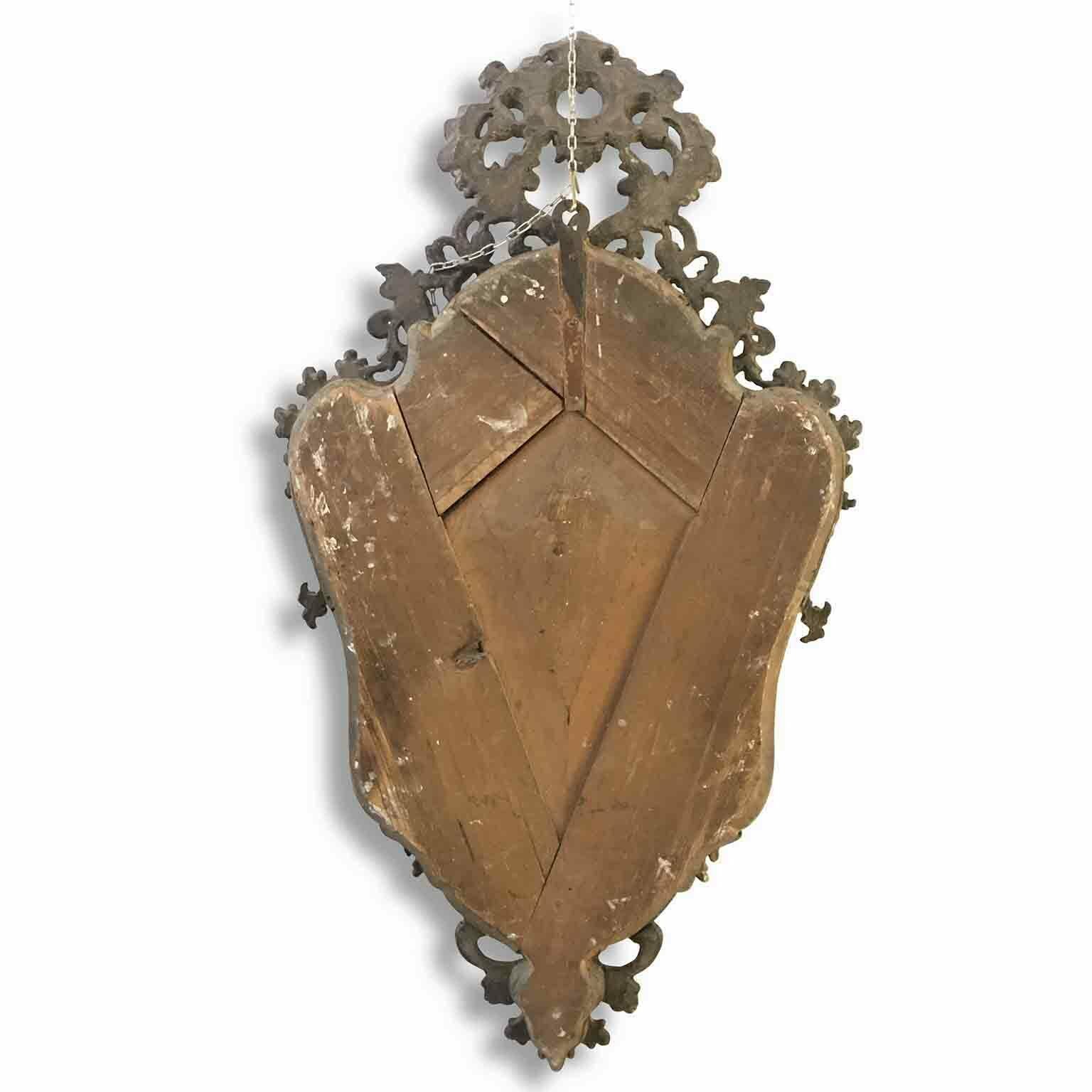 Pair Of Golden Carved Wooden Mirrors In Mecca photo vinterior