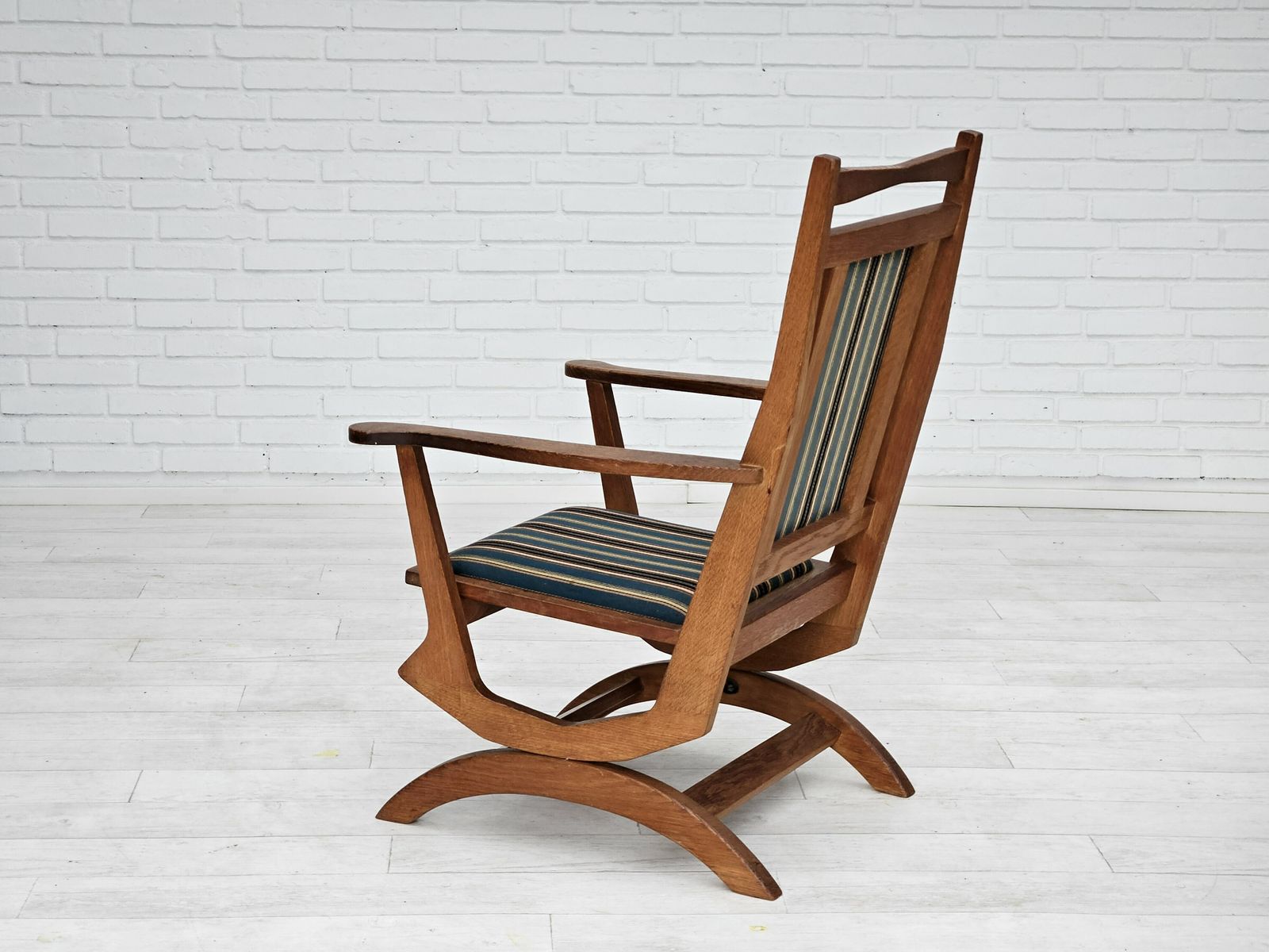 photo for sale 1950 60s, Danish Highback Rocking Chair In Original Very Good Condition.