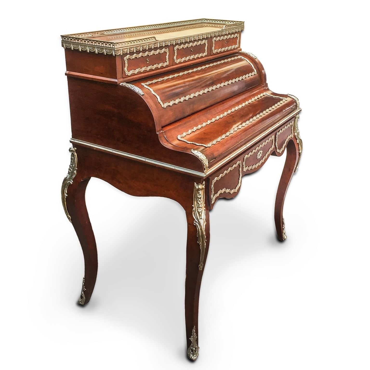 French Desk Napoleon III In Cylinder With Ribalta