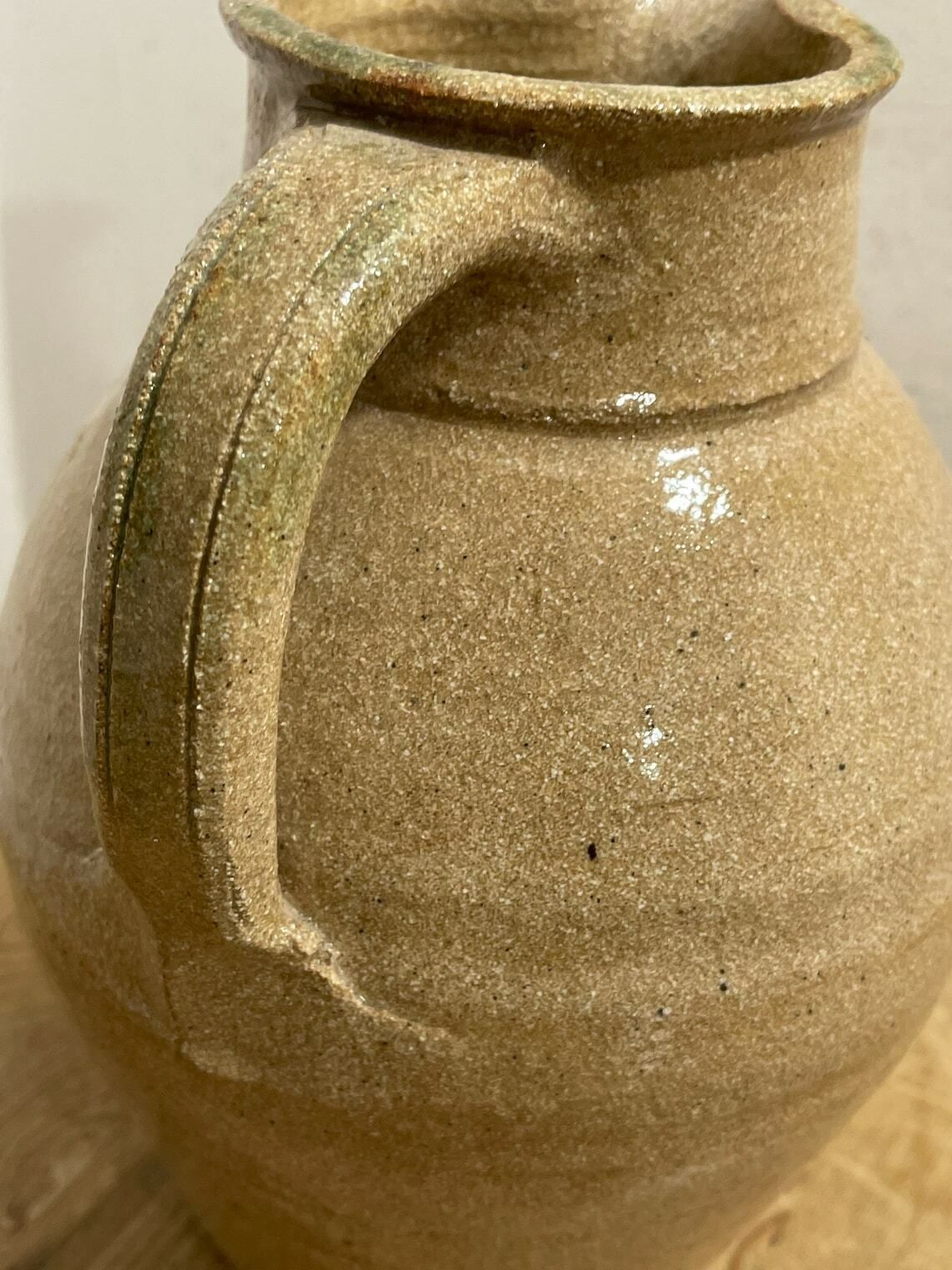 Vintage Large Artisan English Stoneware Jug photo vinterior