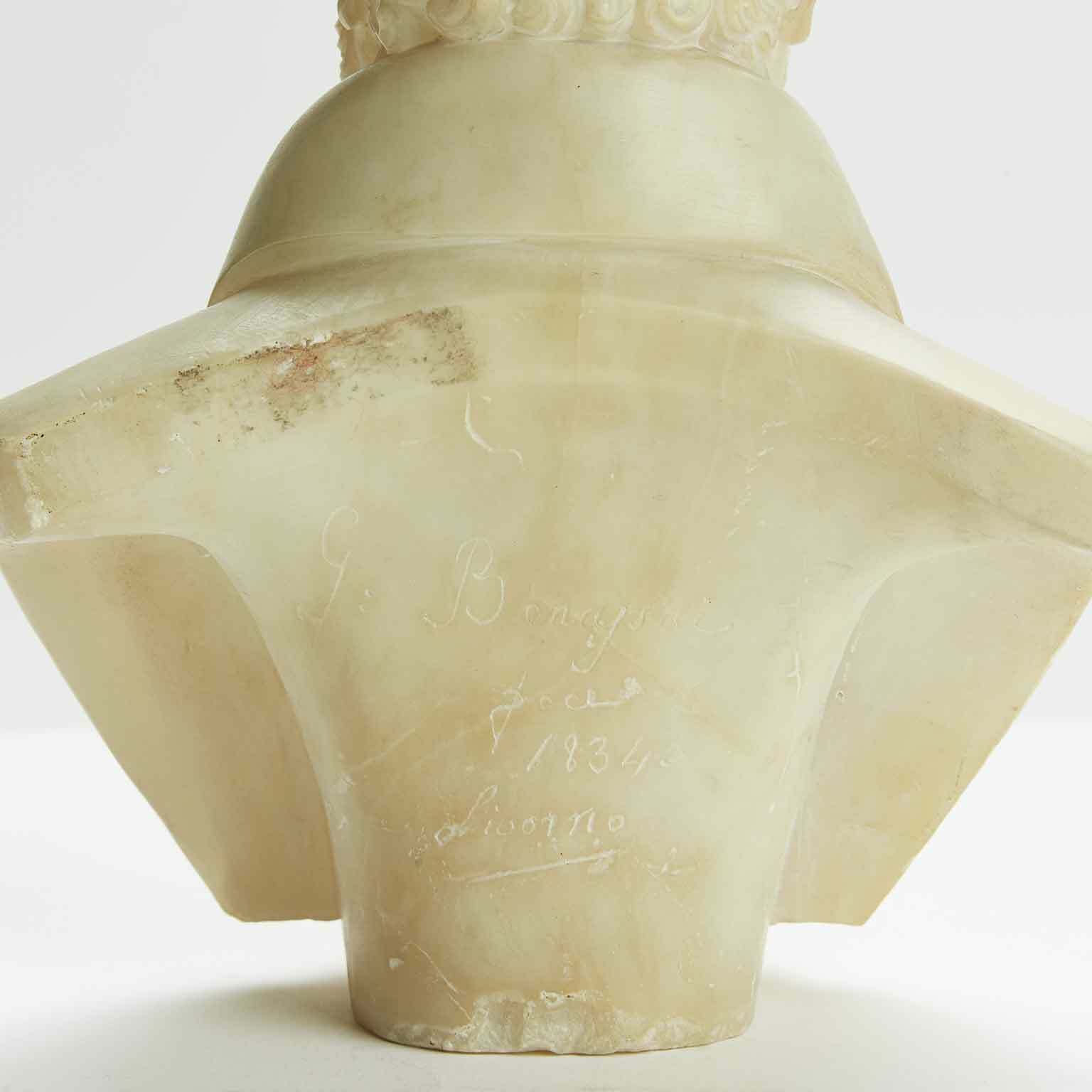 Giuseppe Benassai Pair Of Busts 1834 Livorno photo vintage