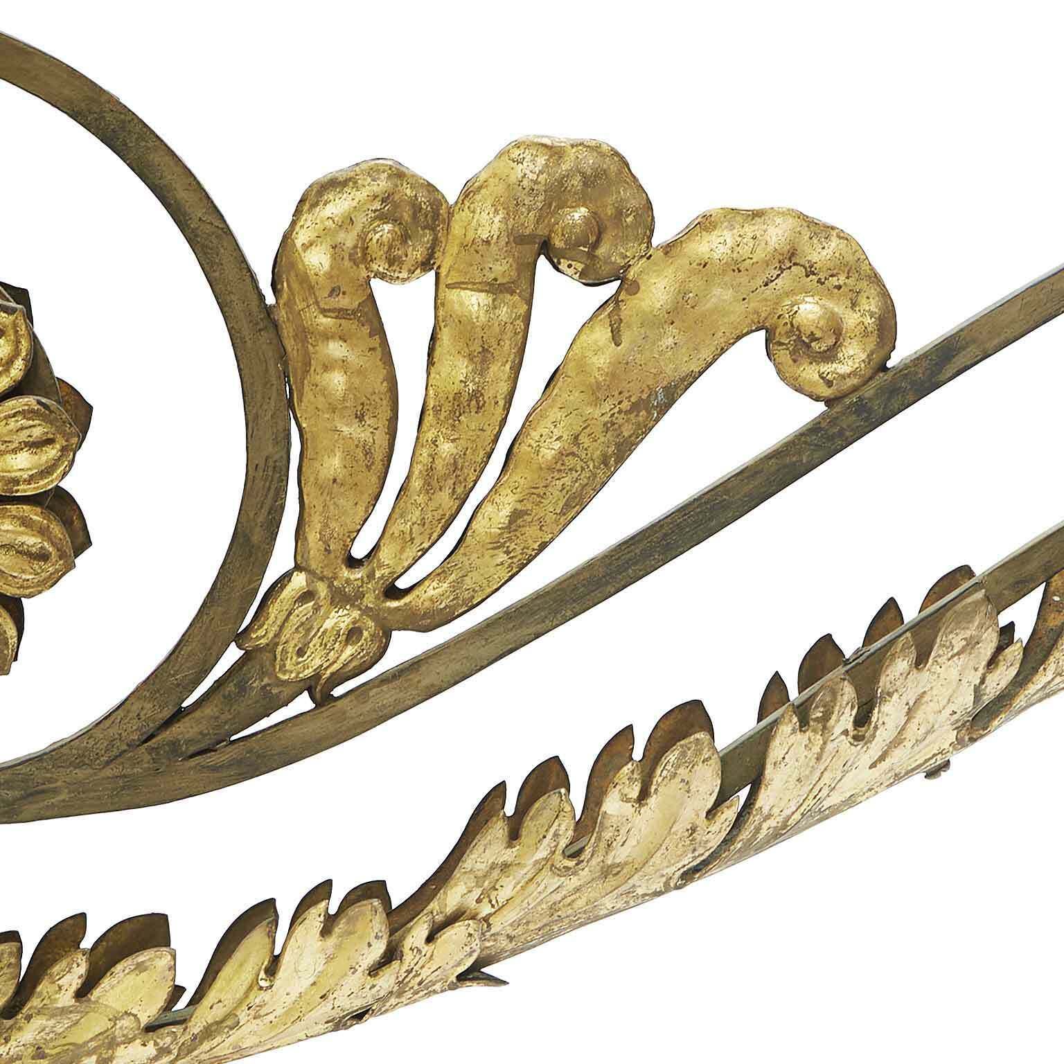 Pair Of Large Golden Appliques With Flowers And Swirls 1700 Arms For Votive Lamps photo for sale