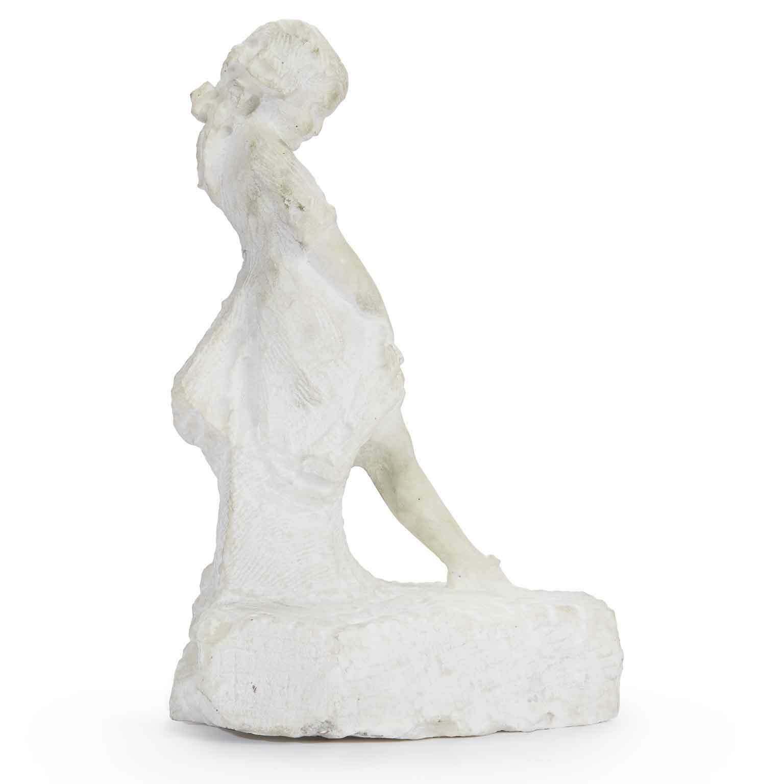 Take Attilio Sculpture Of A Little Girl In Marble