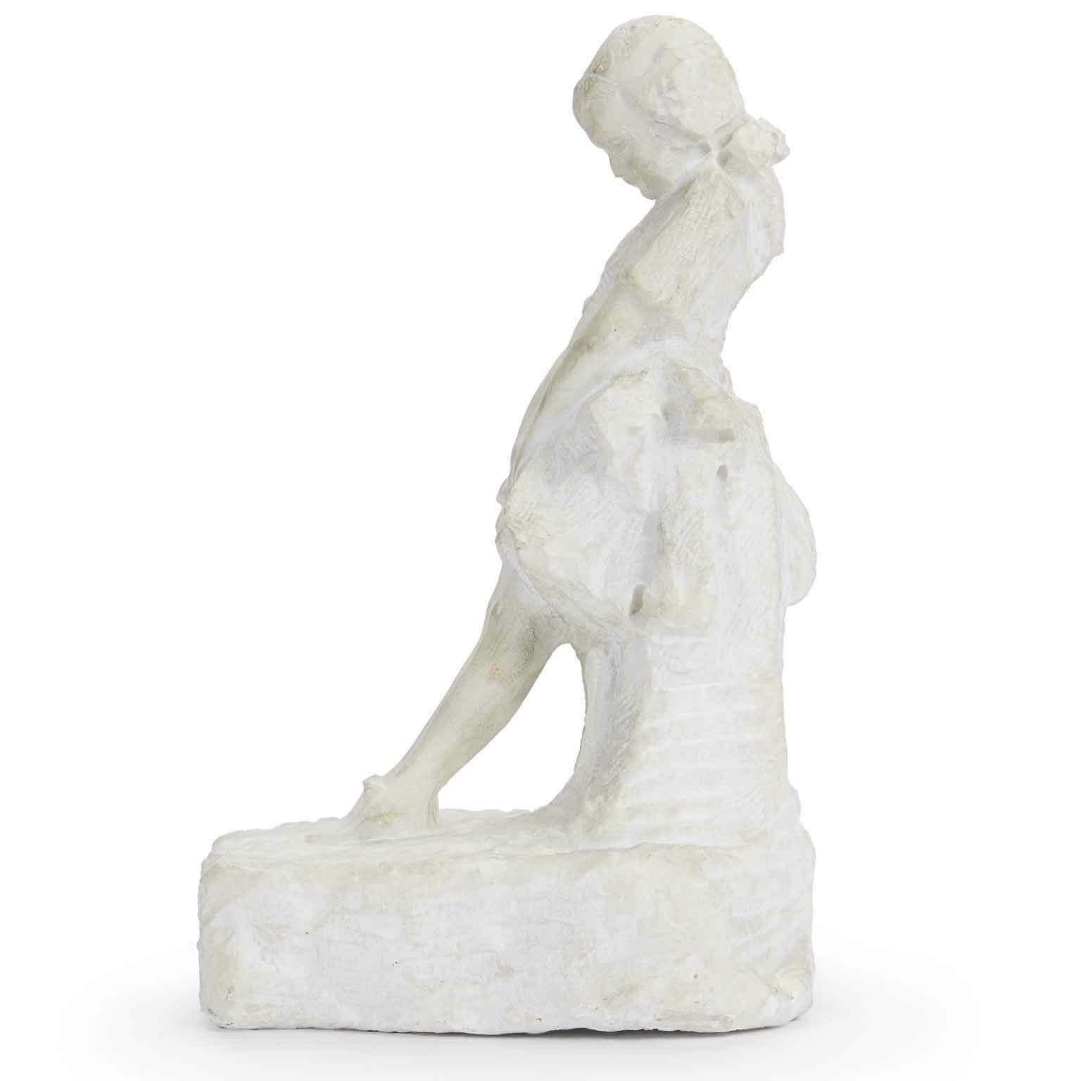 Take Attilio Sculpture Of A Little Girl In Marble photo Art