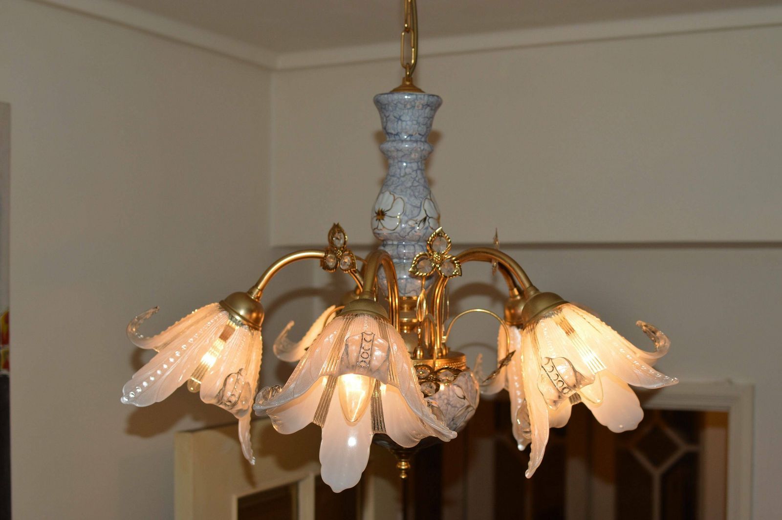 Vintage French Chandelier Mid Century