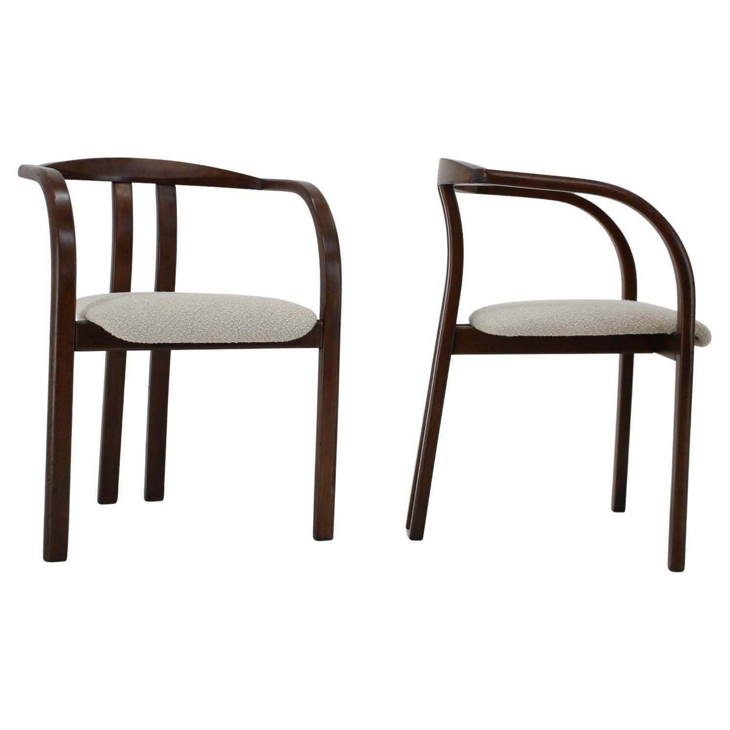 1980s Rare Dining/Side Chair By Ton In White Cream Bouclé Fabric