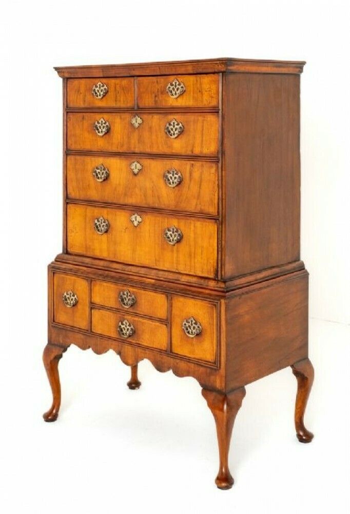Georgian Chest On Stand Cabinet Antique Walnut photo furniture