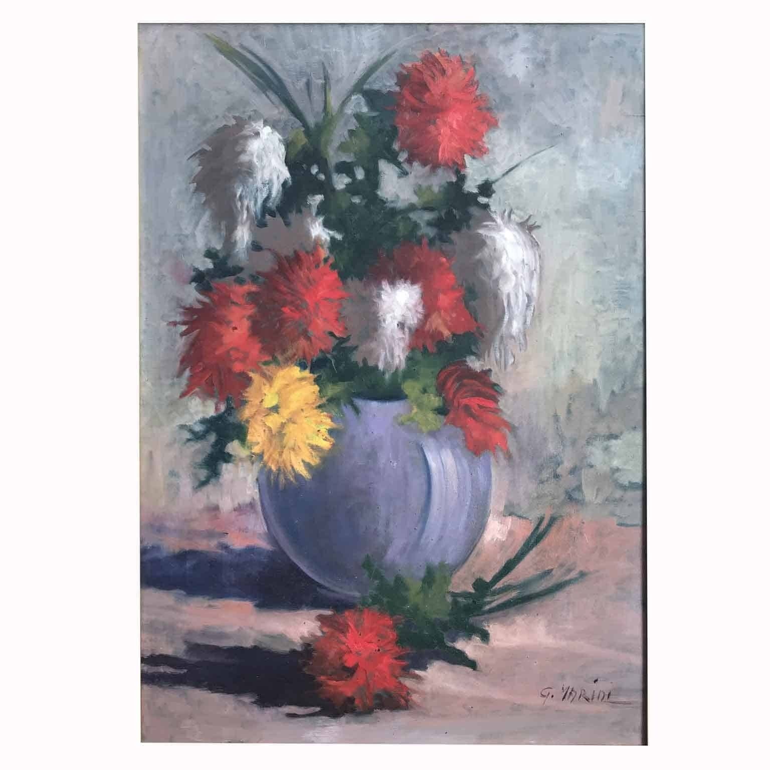 G. Marini Still Life With Vase Of Flowers