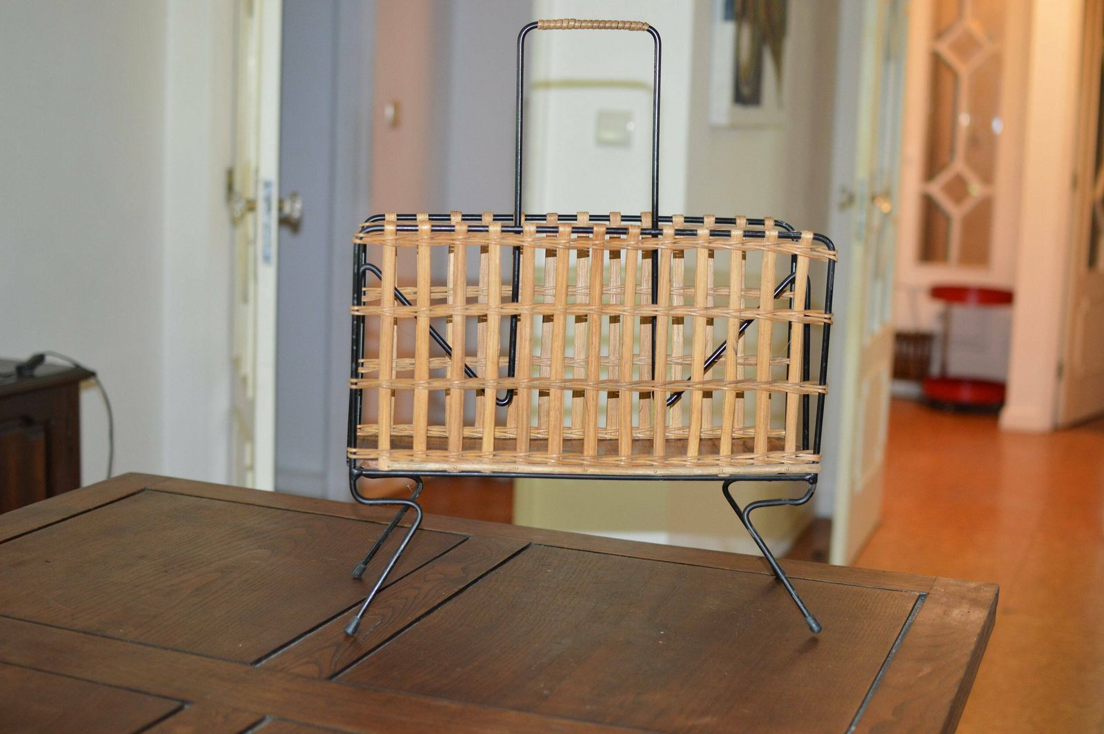 Wicker Magazine Rack / Vintage Magazine Holder / Sweet Vintage photo furniture