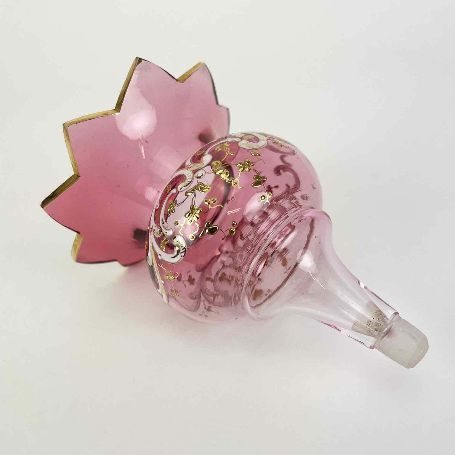 Liquor Service In Golden Metal With Flower Vase, Late 19th Century photo buy
