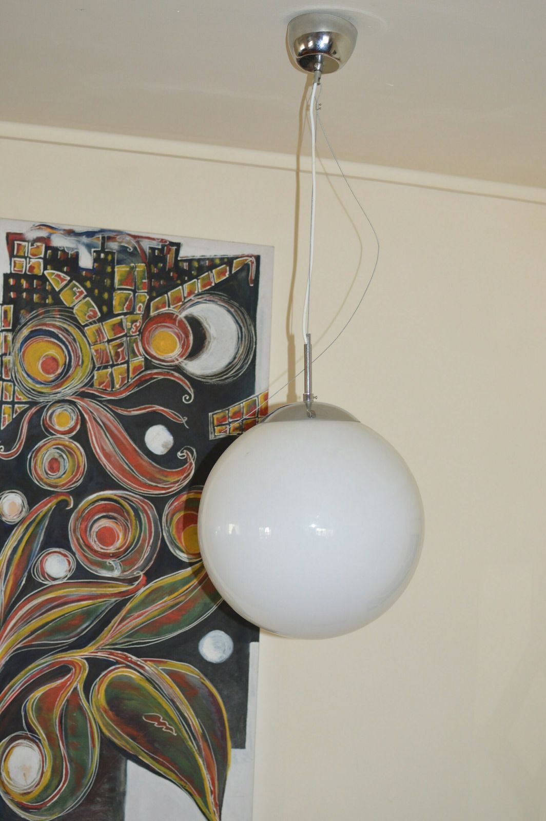 Atomic Glass Pendant Lamp   Germany Space Age   1970s Vintage Lamp Space Age Mid Century photo vintage