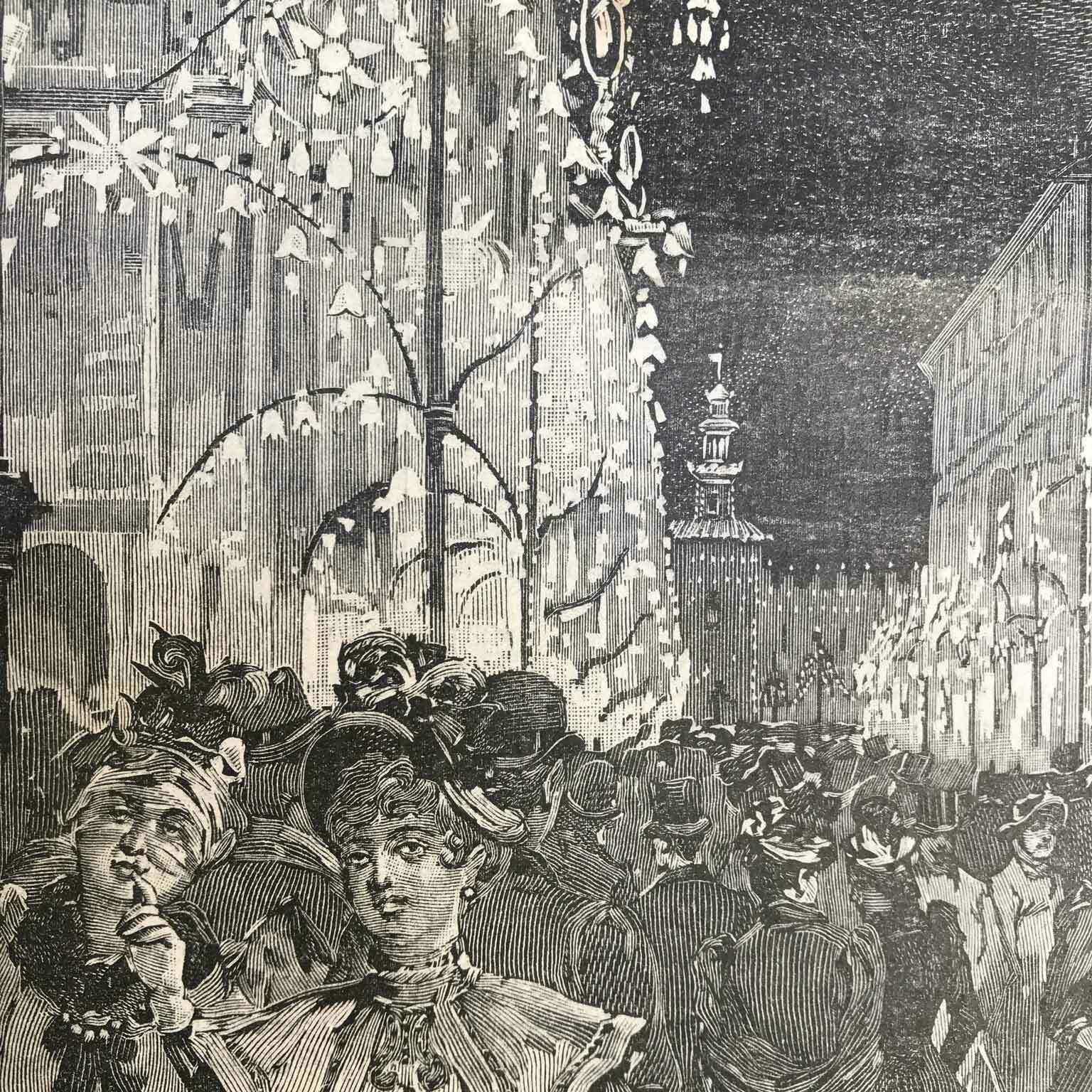 Antique Print Of Via Dante In Milan In 1893 photo for sale
