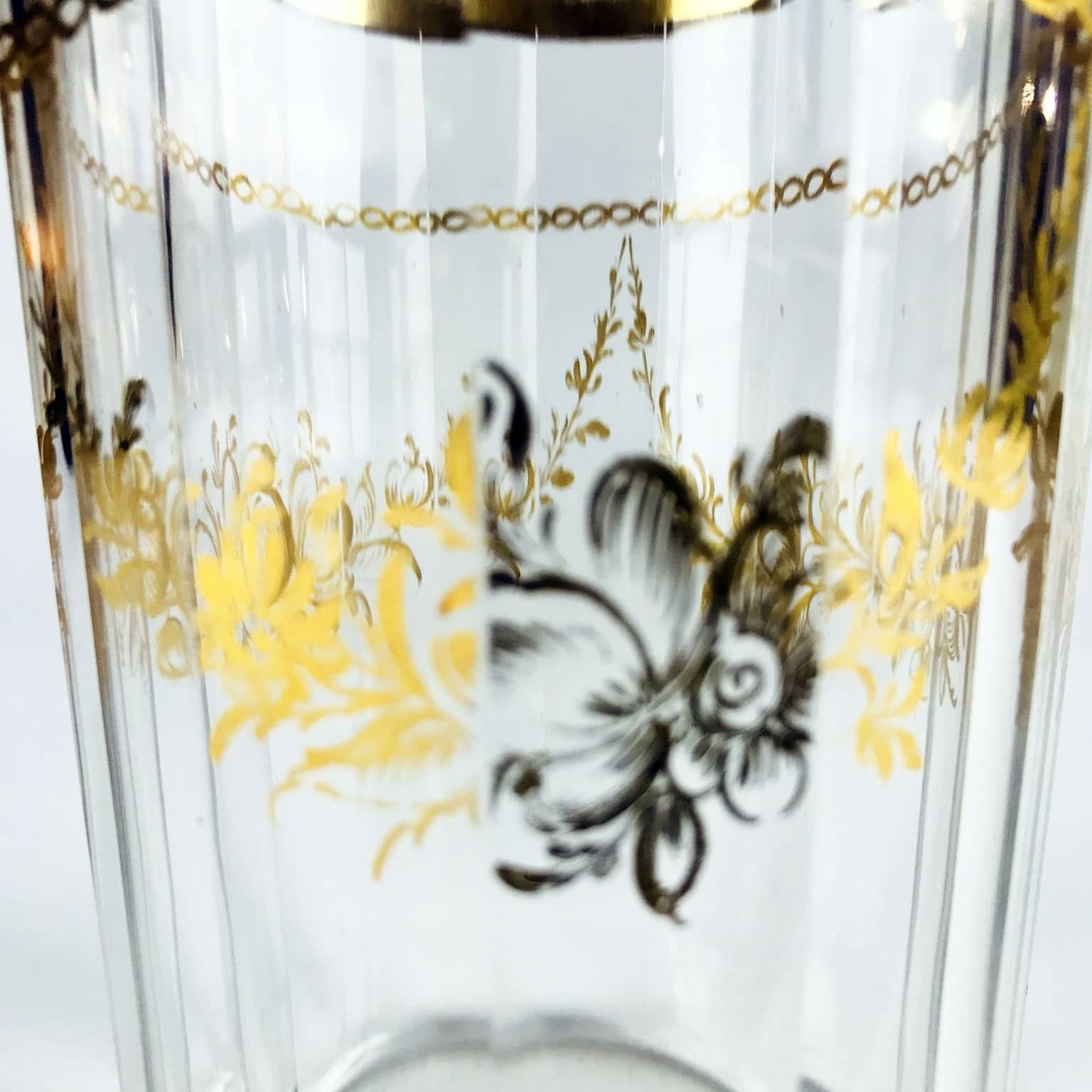 Antique Bohemia Golden Glass Tumbler From 1700 photo buy