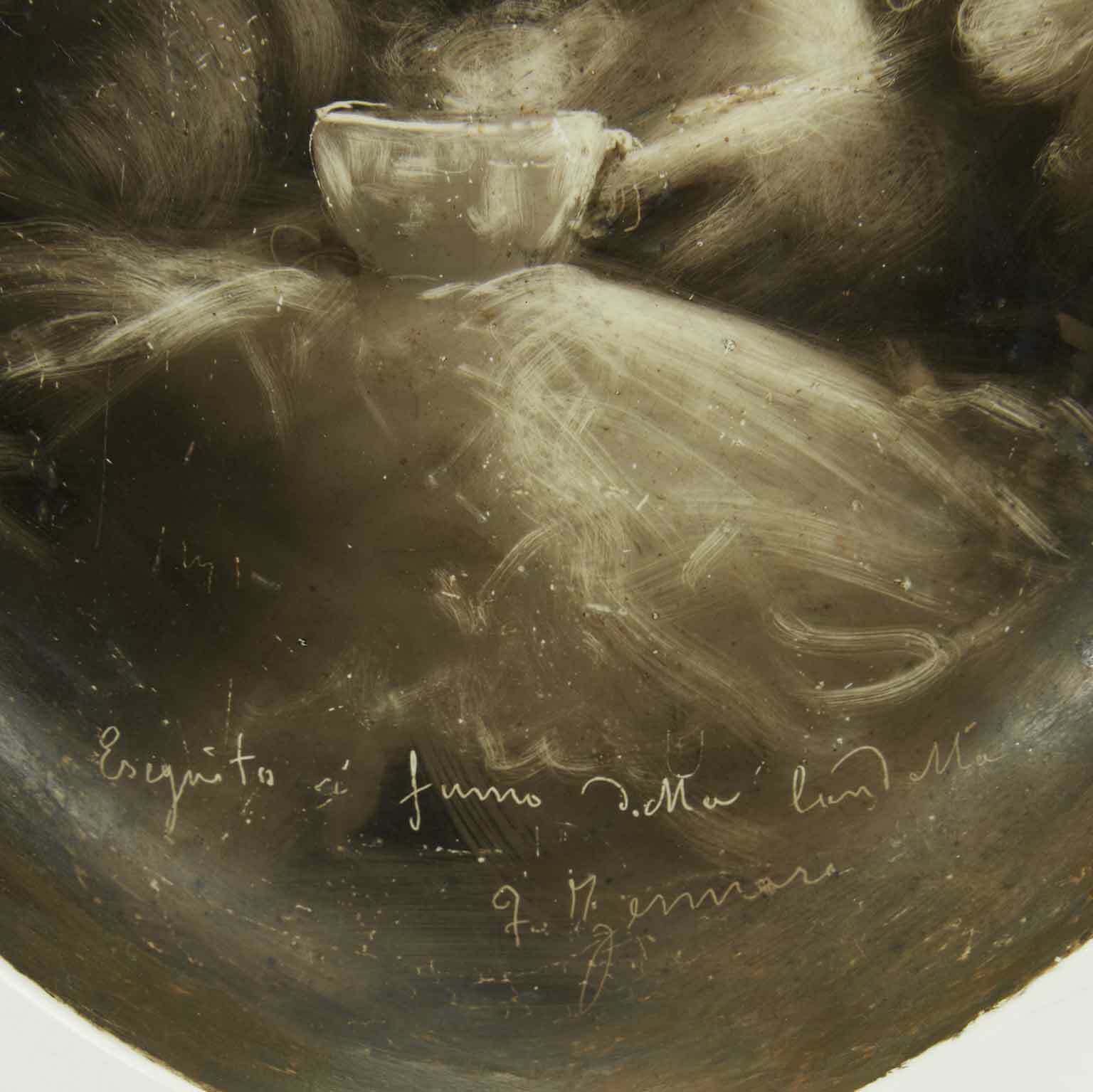 Felice Zennaro Maternity Early 1900s Painted In Carbon Black On Ceramics photo 1242.0