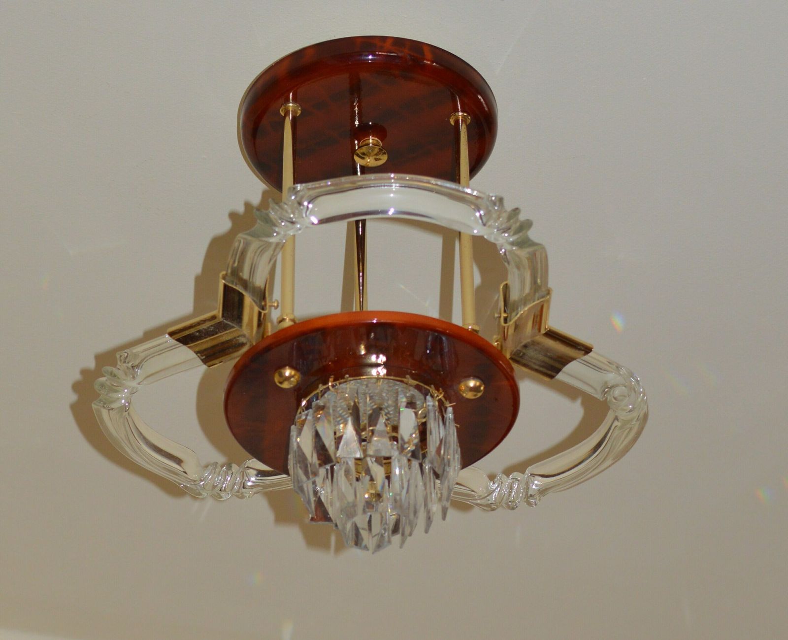 Vintage Lamp Crystal Glass Skyscraper Chandelier Italy Sciolari Era photo vintage