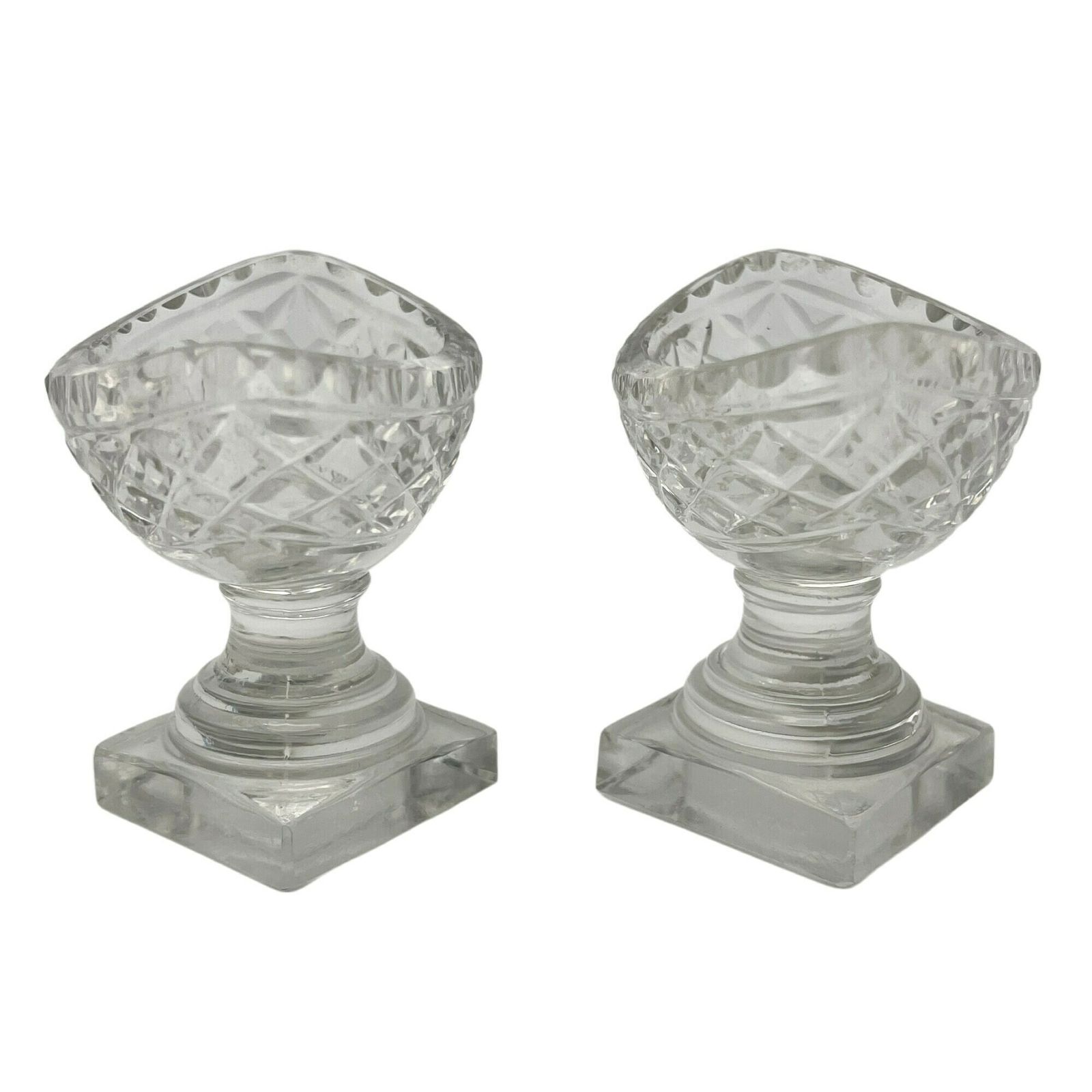 Antique Pair Of Cut Glass Salt Pots   Dining Room Decor   Kitchenalia photo Home Decor