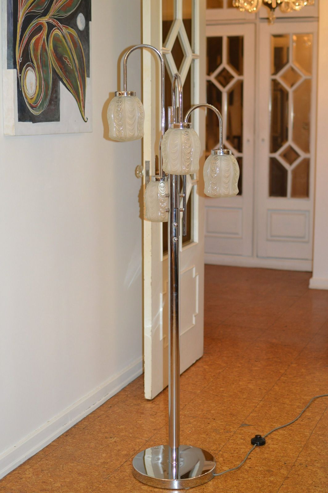 Mid Century Vintage Floor Lamp. 1970 4 Light. Space Age Floor Lamp photo Lighting