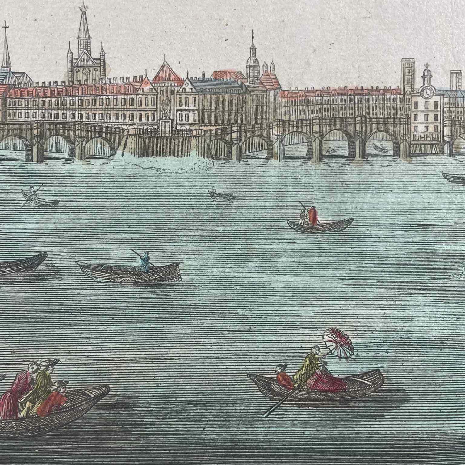 View Of The Seine In Paris Between Pont Neuf And Pont Royal, Late 1700s photo for sale