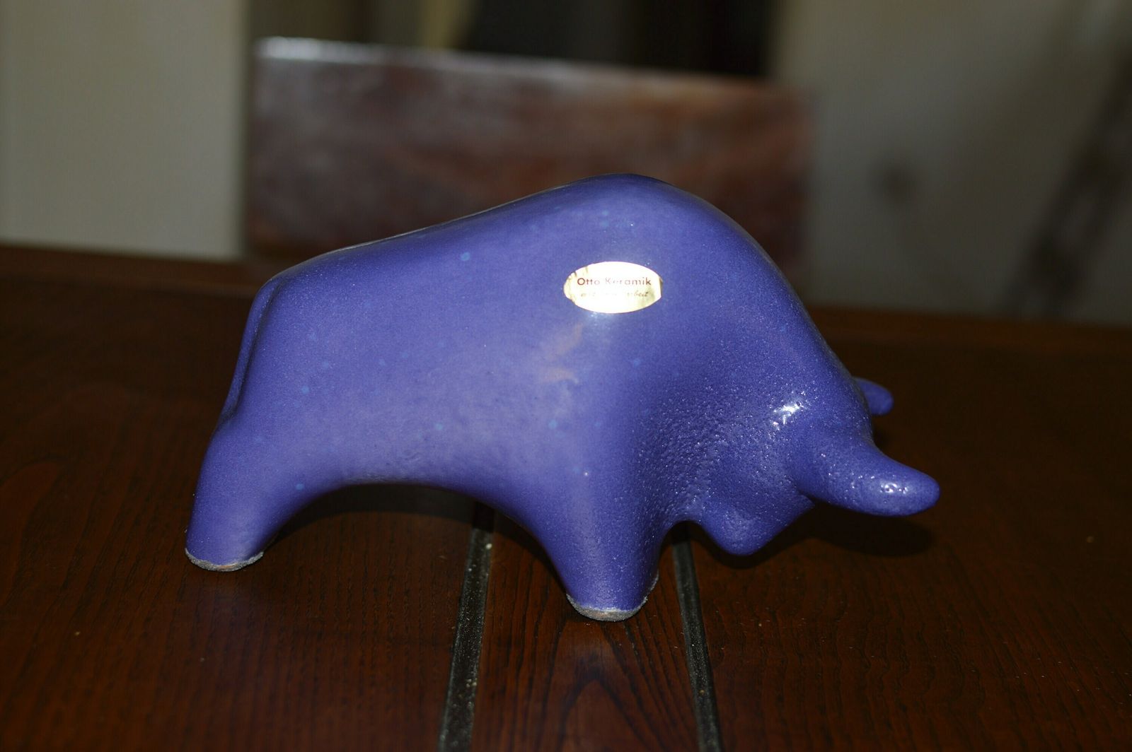 Ceramic Black Bull By Otto Keramik   Glazed Bull   Buffalo   Sculpture   Ruscha   Fat Lava   Germany photo vinterior