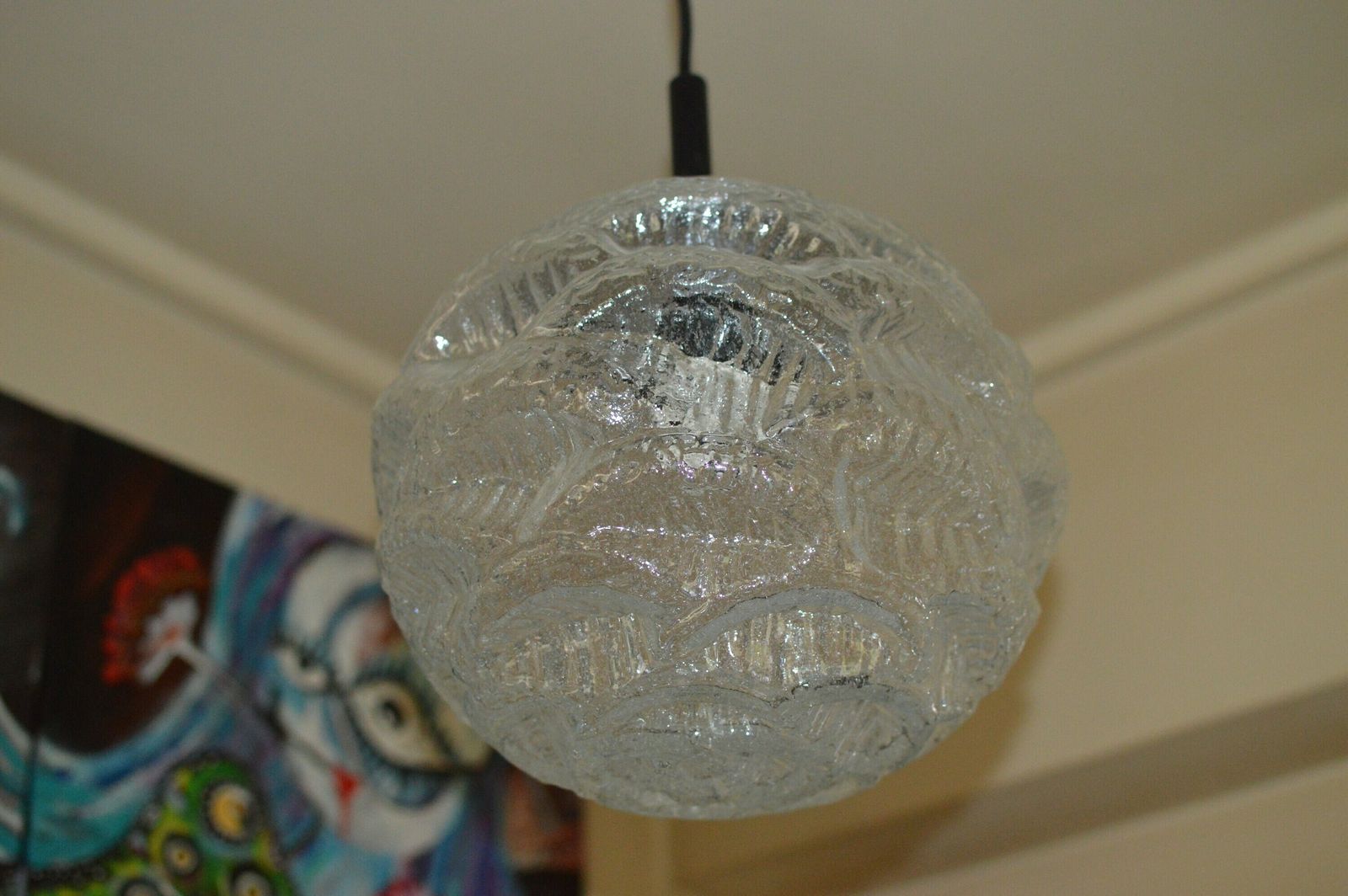 Doria Murano Glass Pendant   Germany Space Age   1970svintage Lamp Space Age Mid Century photo for sale