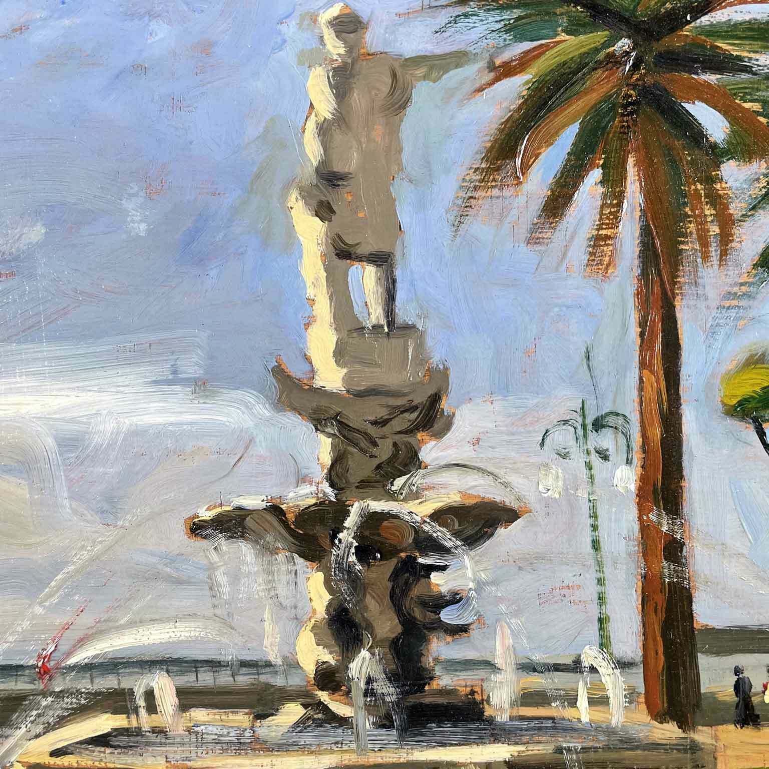 Annibale Scaroni Fountain In Santa Margherita Ligure 1951 photo Art