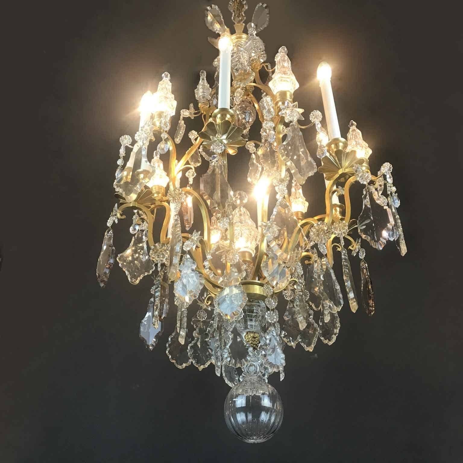 French Chandelier From The Early 1900s In Gilded Bronze And Crystal photo furniture