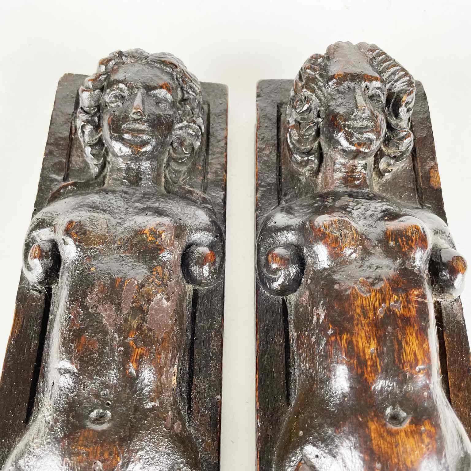 Pair Of Caryatids With Dark Patina 1600 photo furniture