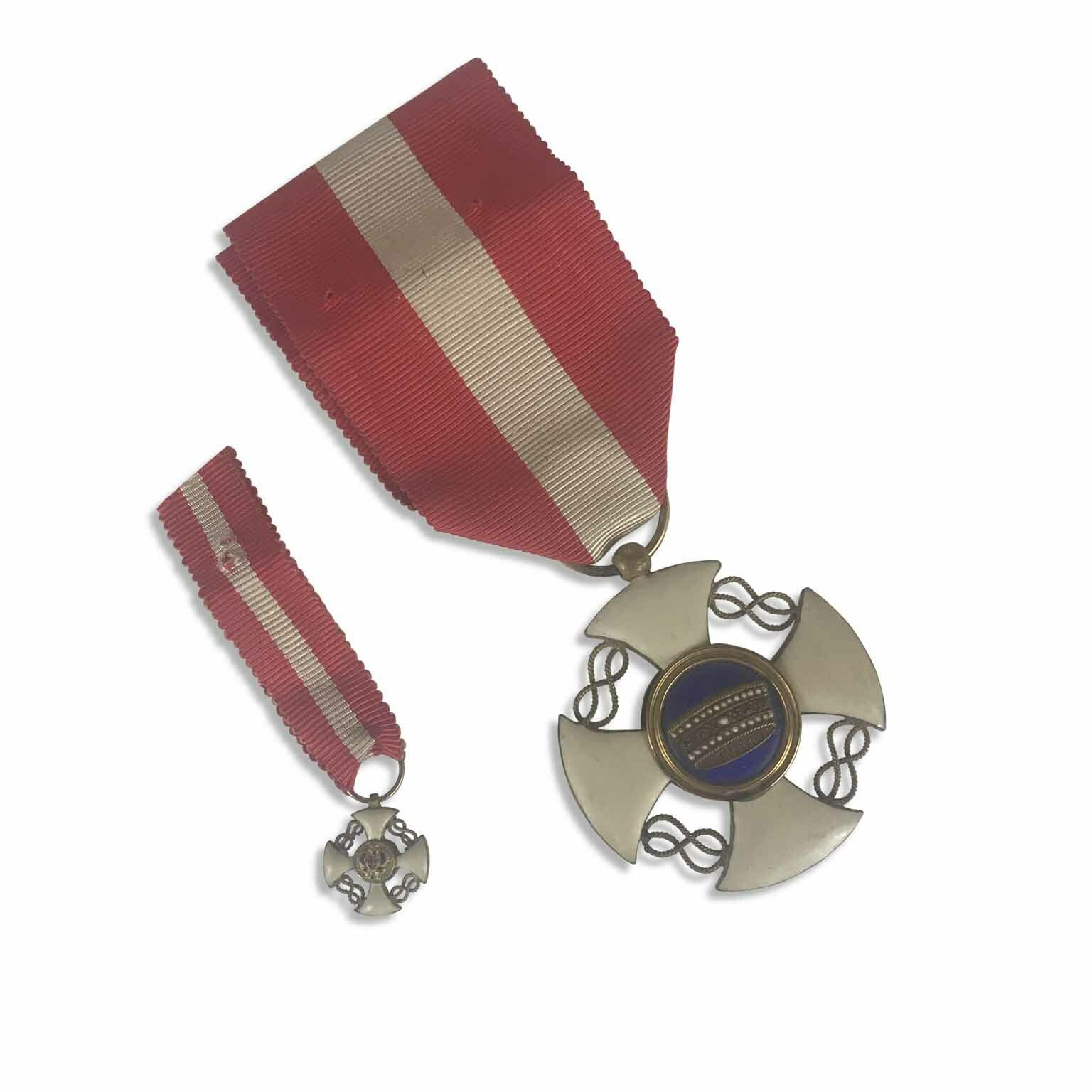 Two Crosses Of The Order Of The Crown Of Italy
