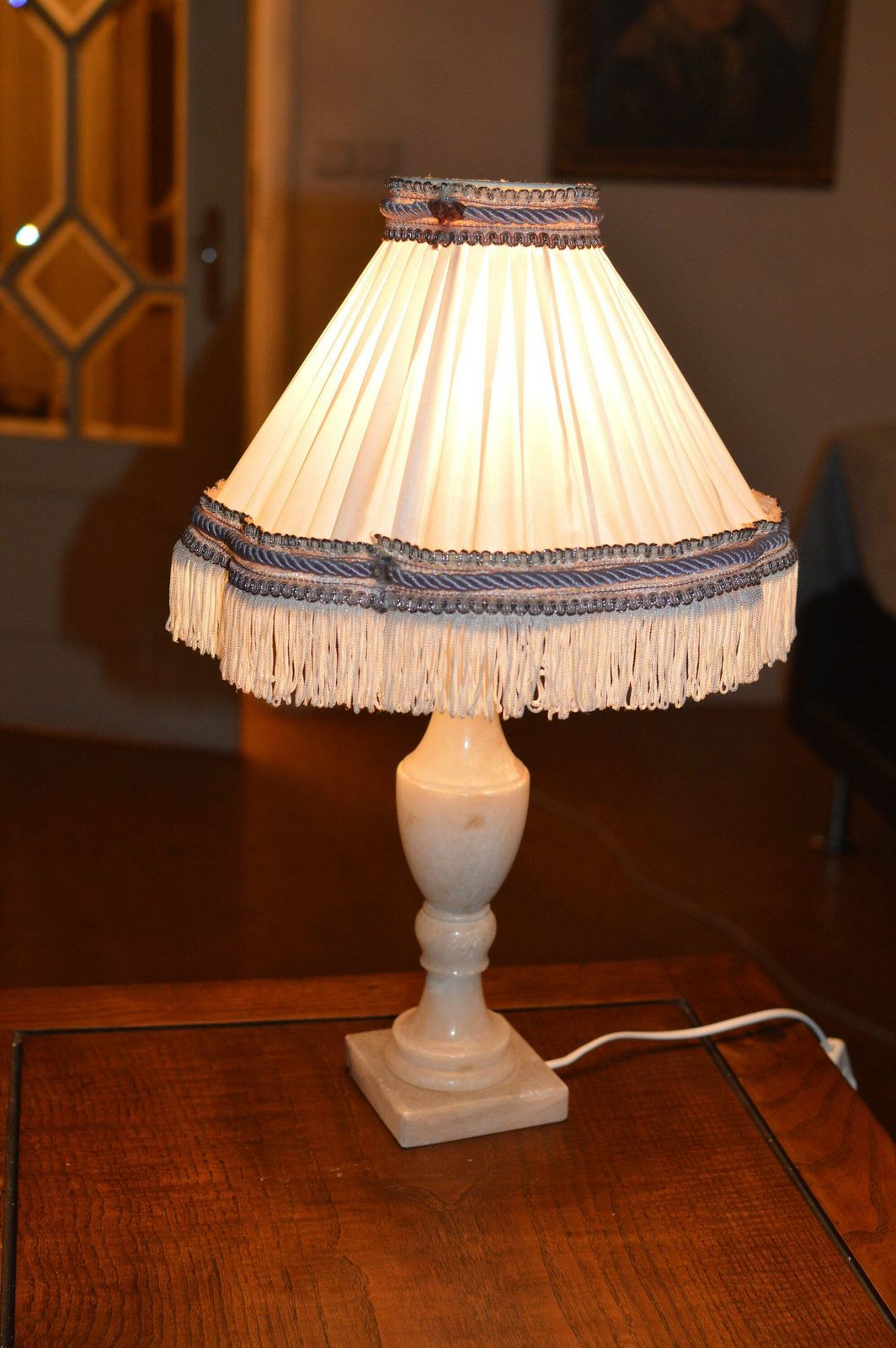 Vintage Marble Table Lamp 1950 Midcentury Lamp. Lamp Moderniste photo for sale