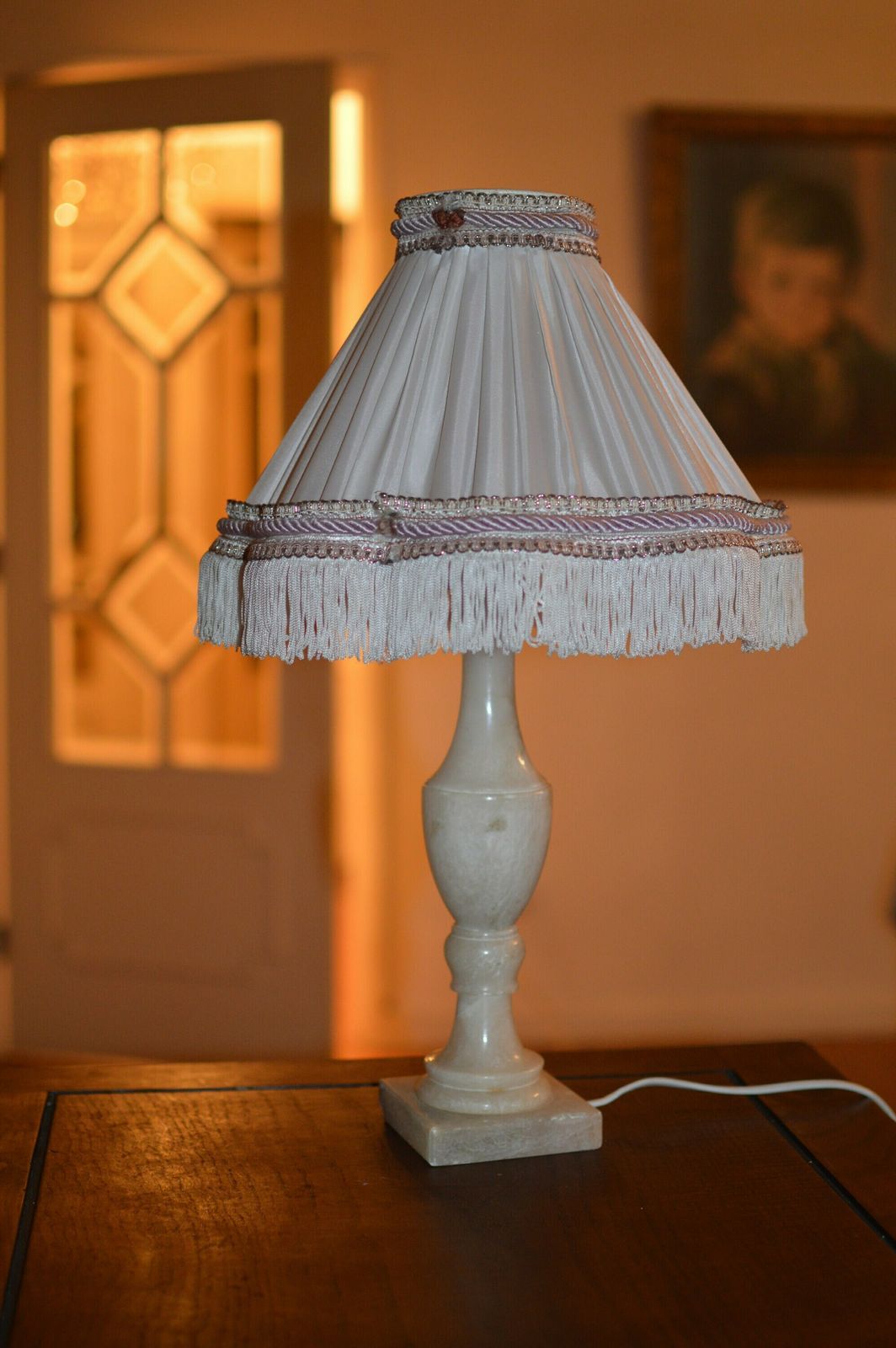 Vintage Marble Table Lamp 1950 Midcentury Lamp. Lamp Moderniste photo vinterior