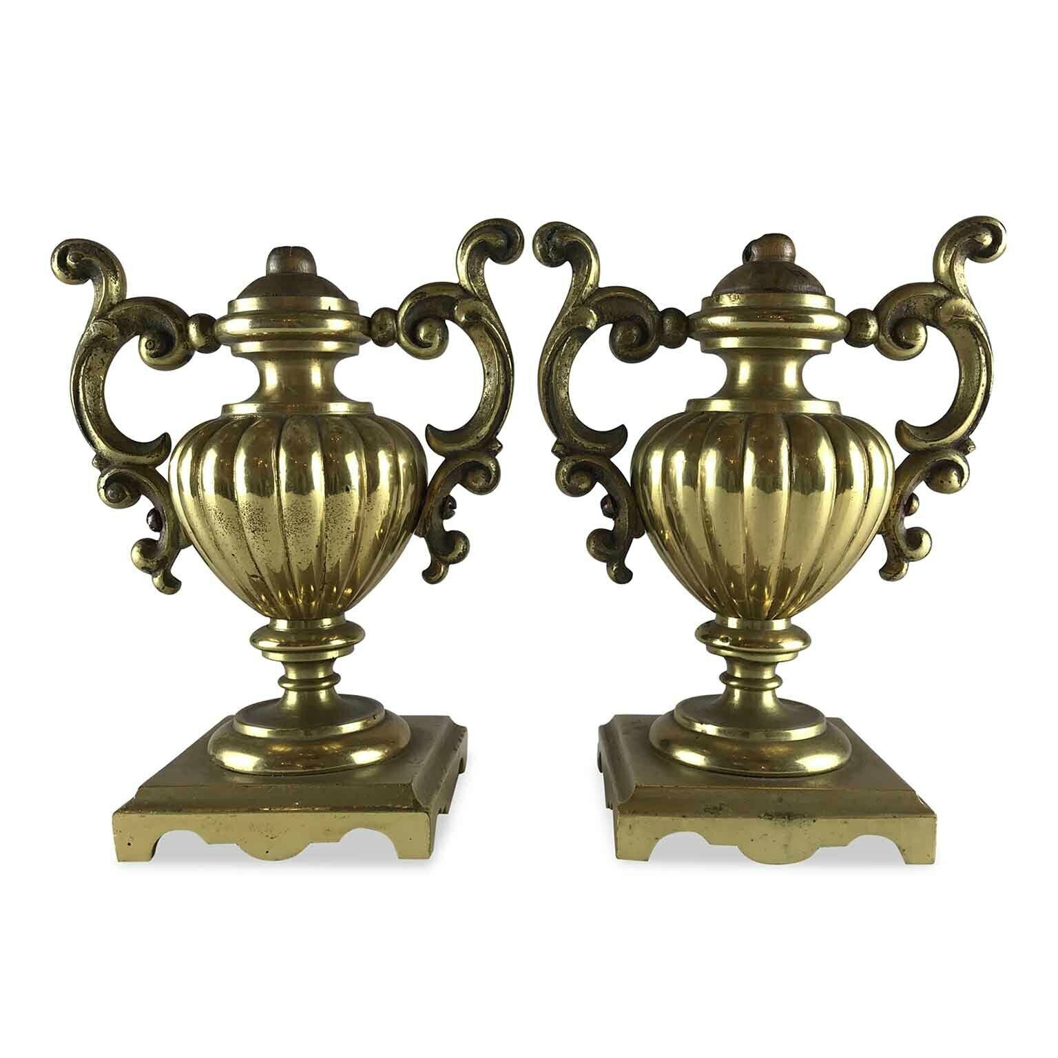 Pair Of Antique Golden Vases, 1800s photo furniture