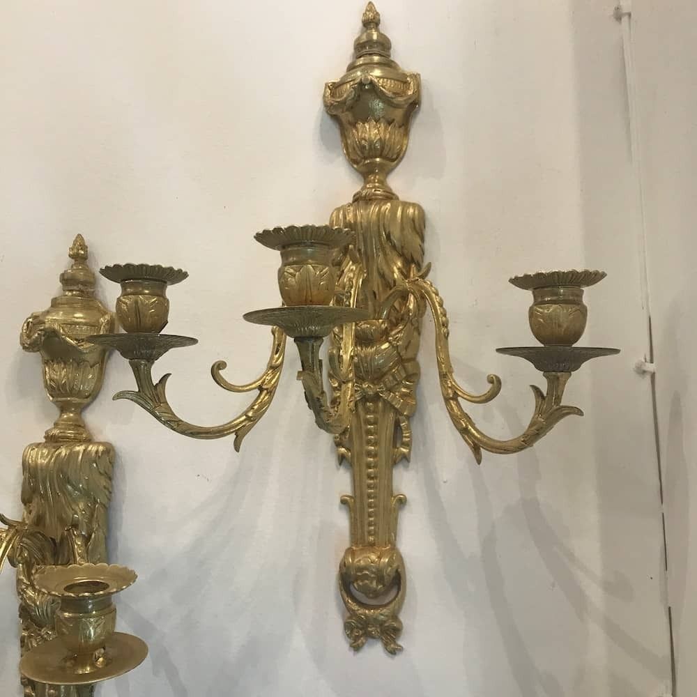 Pair Of Louis XVI Appliques In Gilt Bronze photo 2589.0