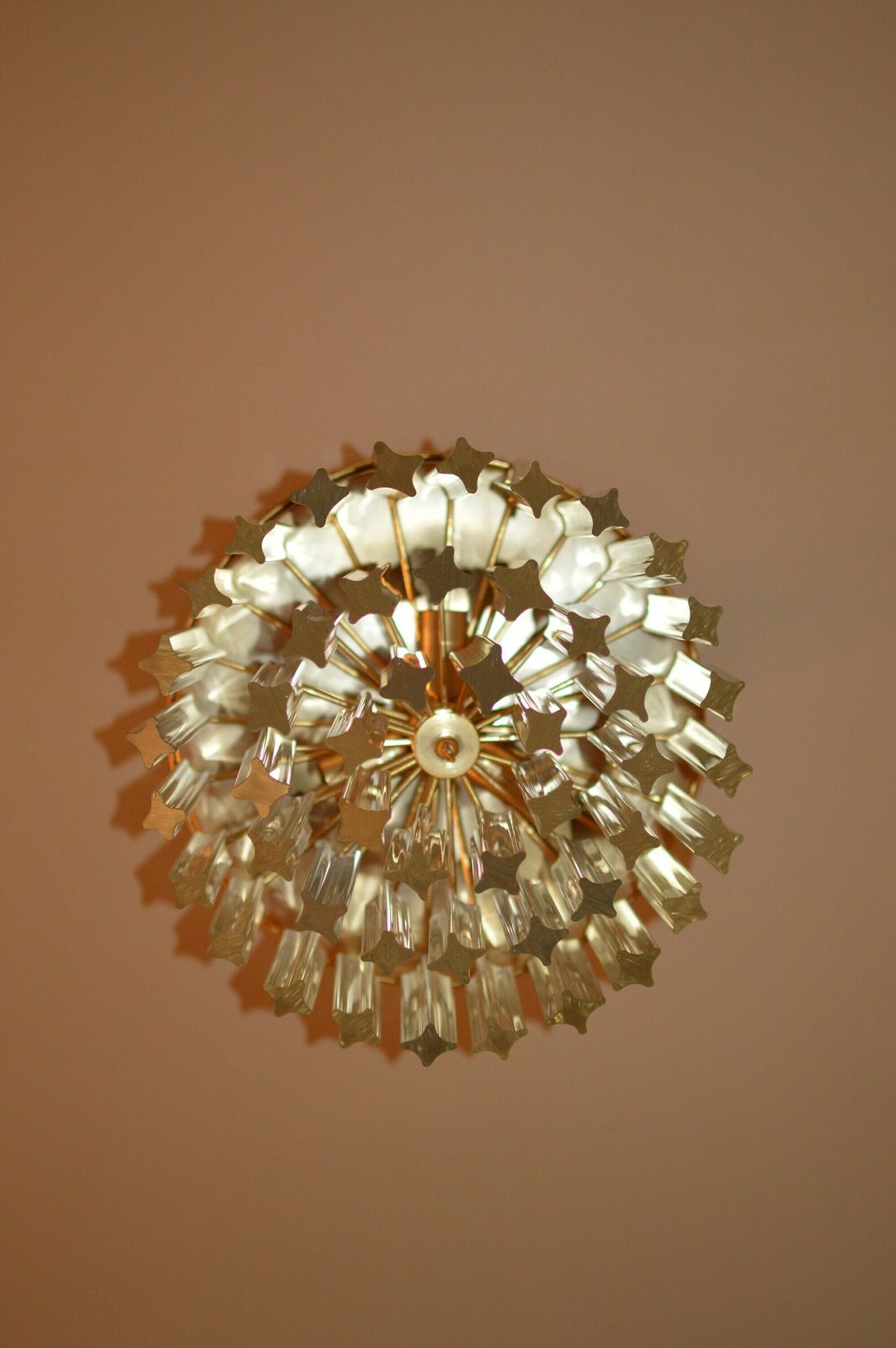 Murano Vintage Chandelier Mid Century Crystal. Venini Era 1960/70 48 Glass photo Lighting