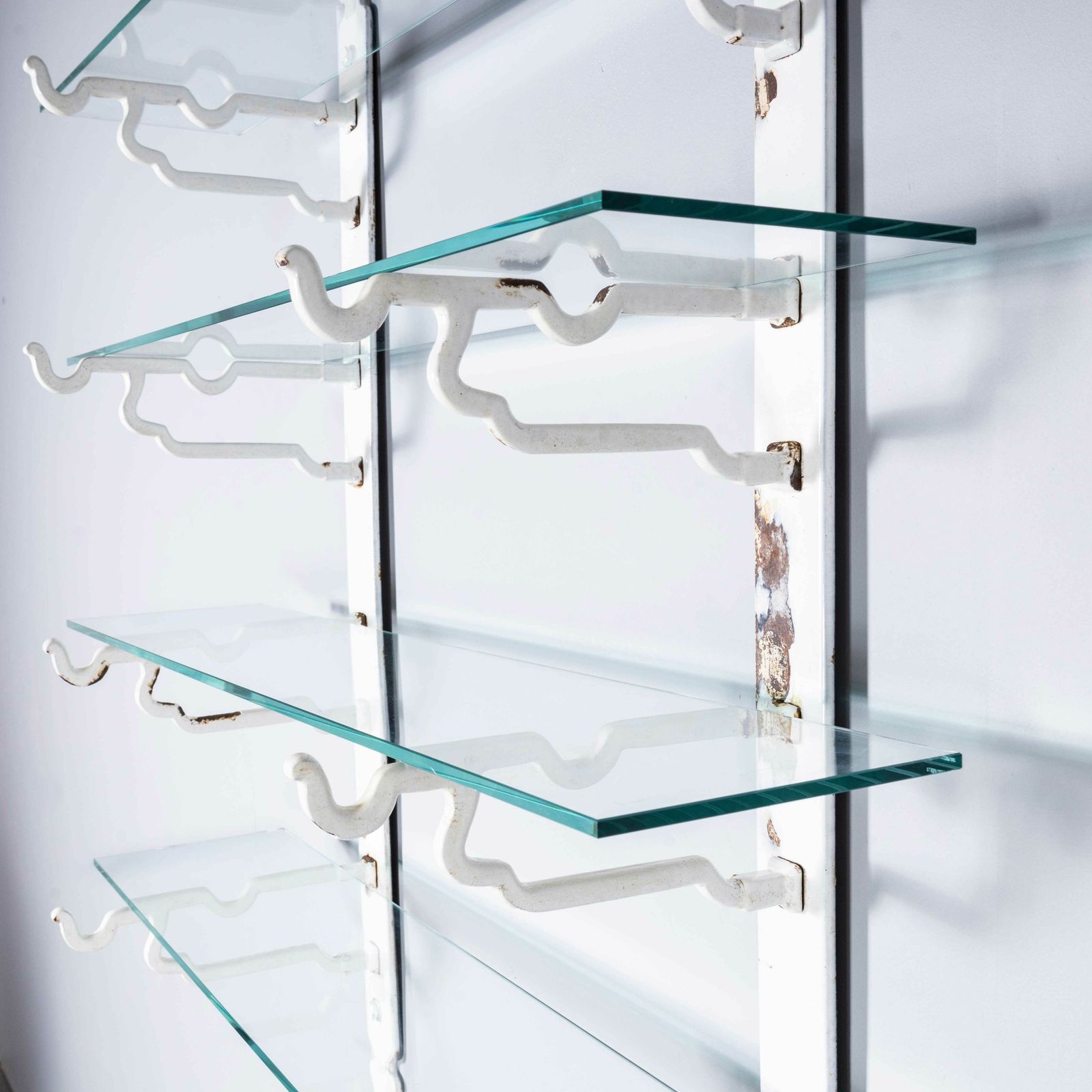 photo buy 19th Century French Original Cast Iron Butchers Shelving