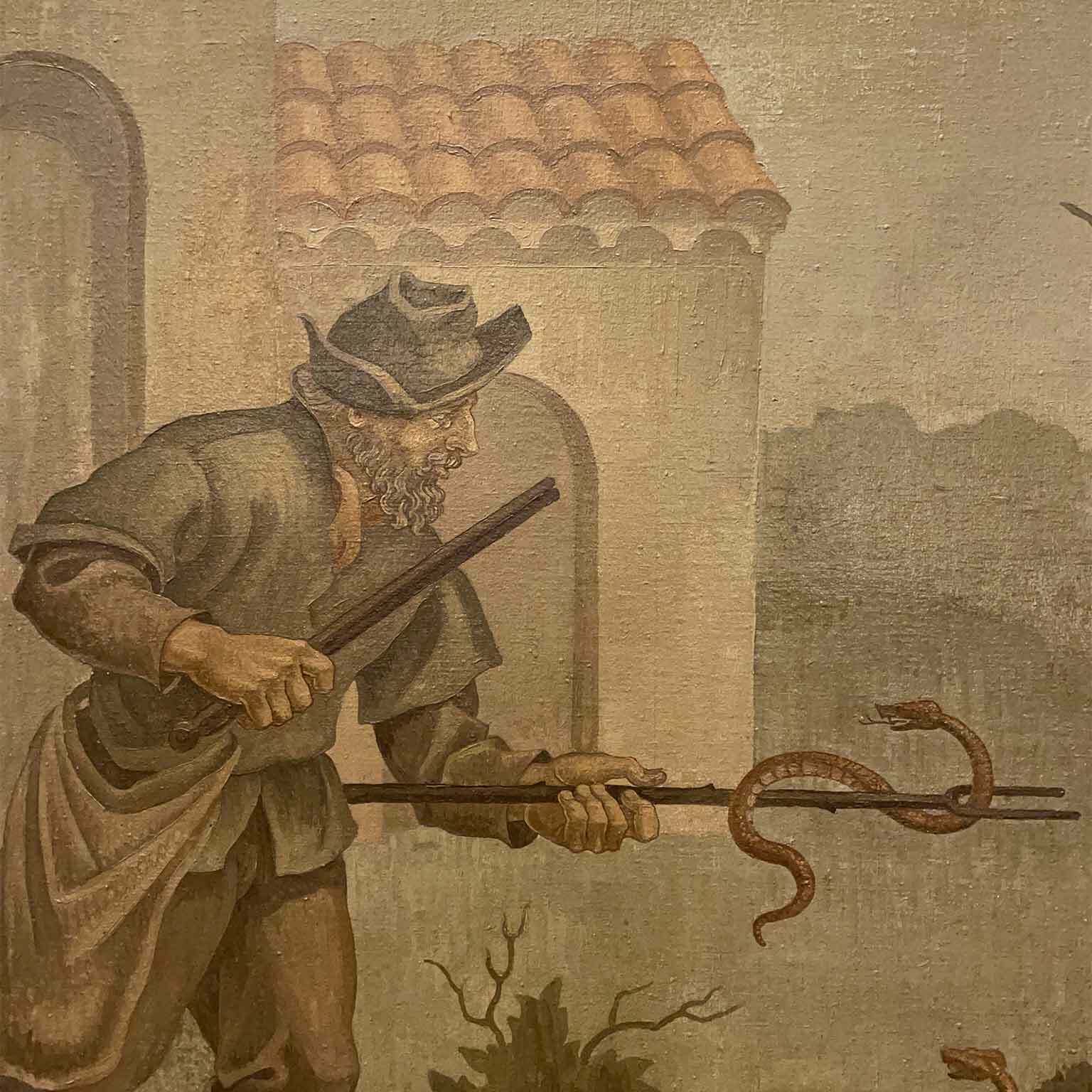 Art Jj Borghetto The Alchemist And The Snake Hunter In Pendant 1945 photo