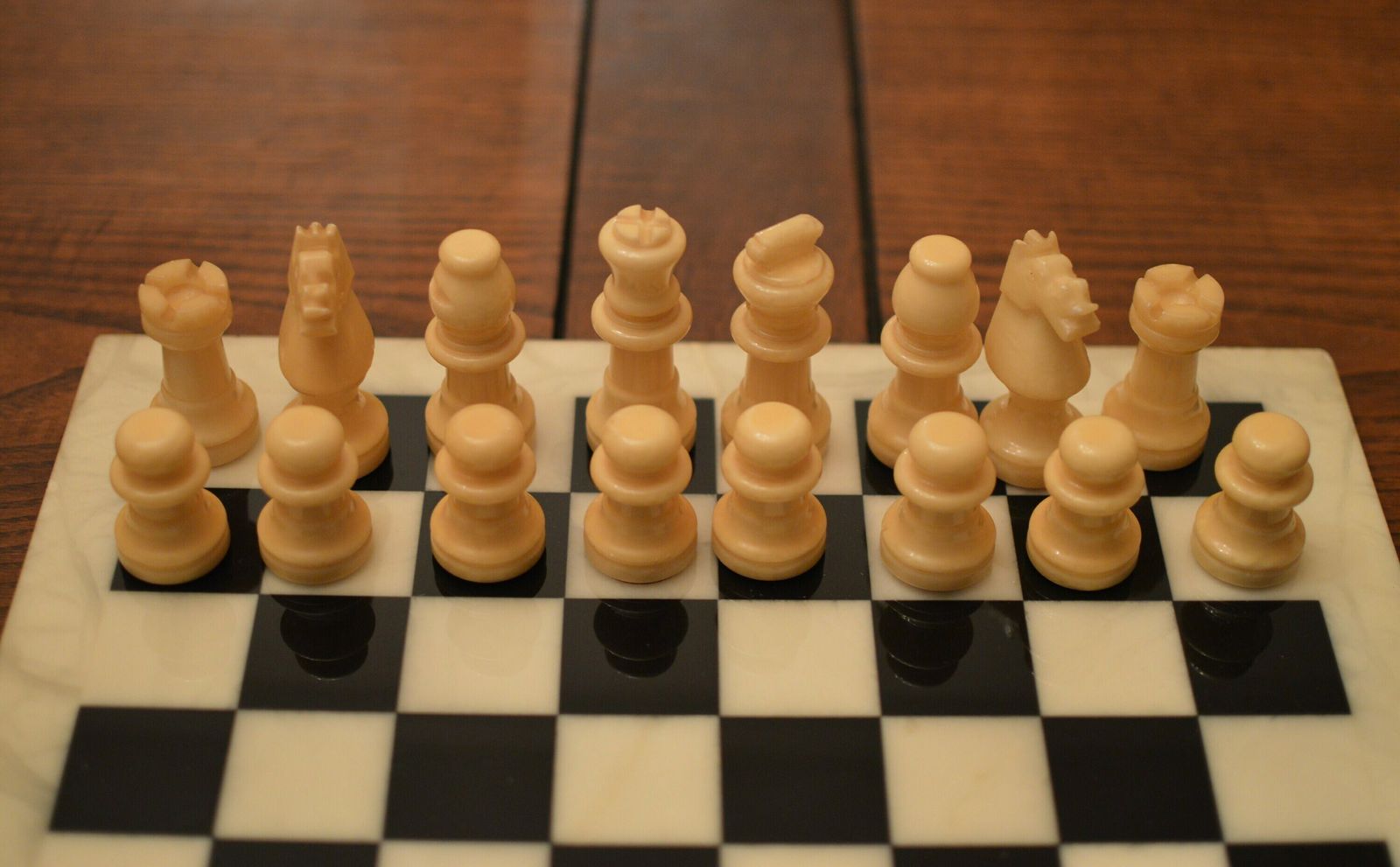 Vintage Alabaster Chess Set Hand Carved In Italy  Never Used photo furniture