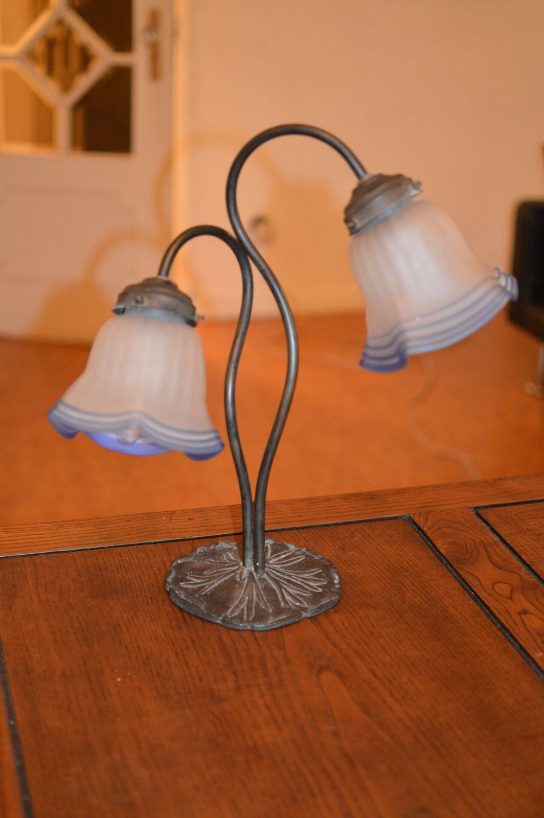 1 Of 2 Vintage Art Nouveau Table Lamp. Art Deco Table Lamp photo vinterior