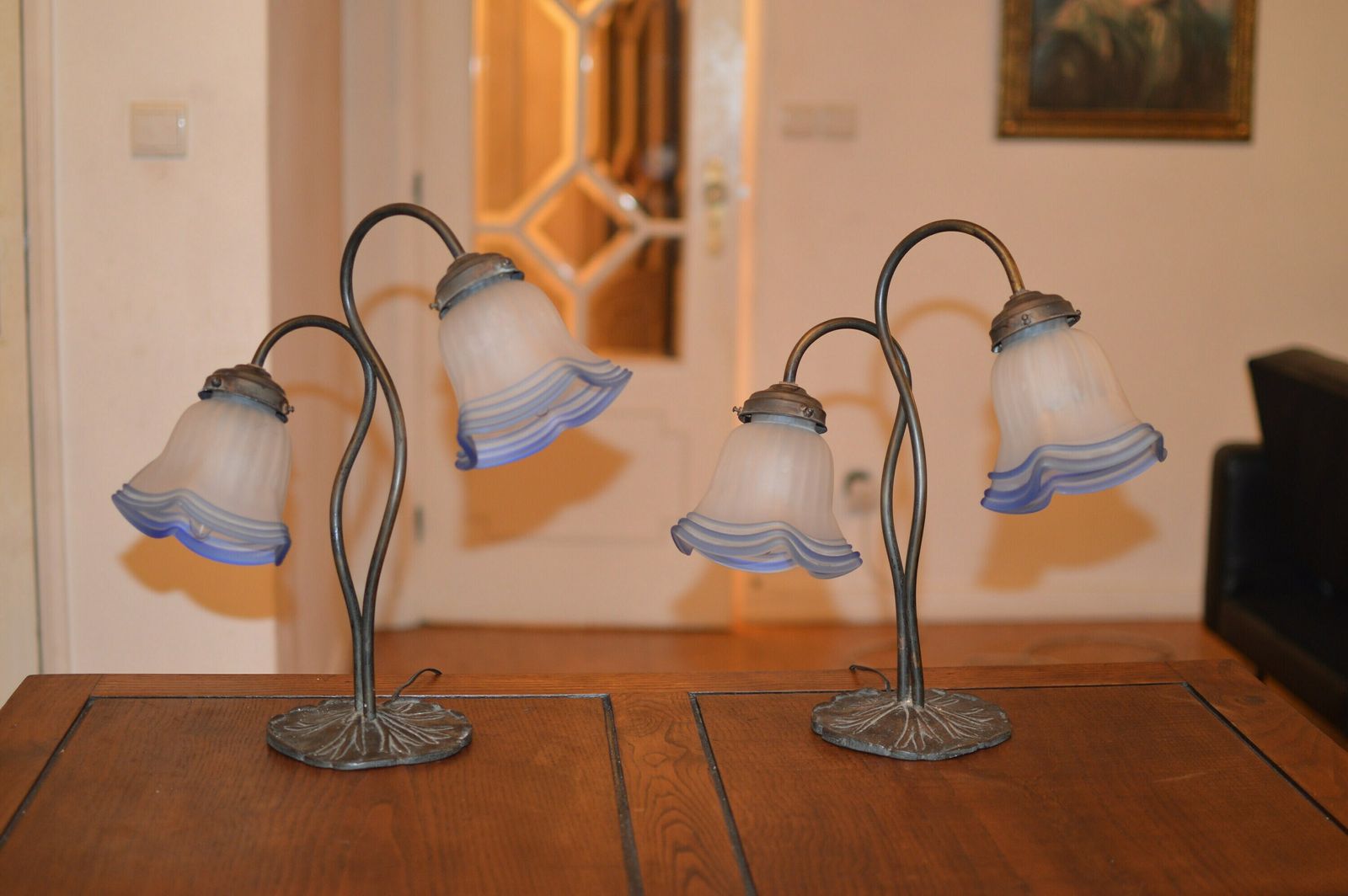 photo for sale 1 Of 2 Vintage Art Nouveau Table Lamp. Art Deco Table Lamp