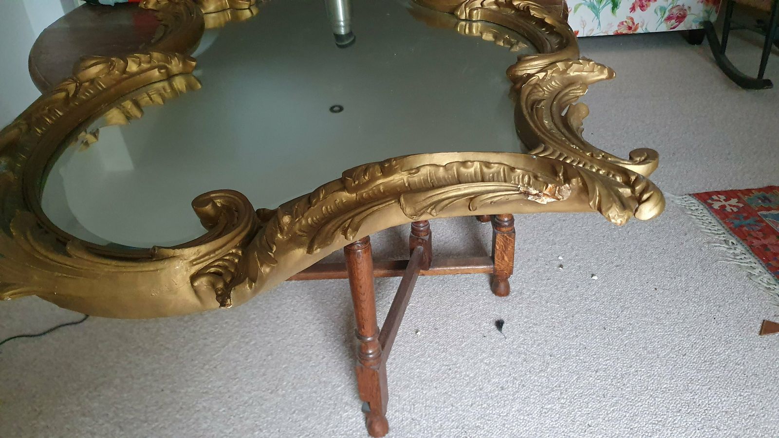 photo furniture Stunning Huge Chunky Victorian Gold Gilt Wall Mirror French