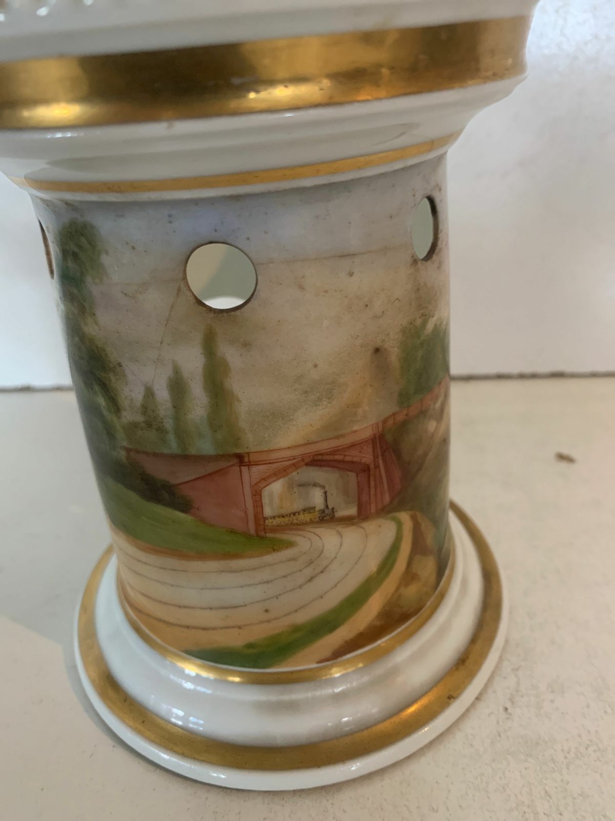 Teapot In Polychrome Porcelain "Old Paris" XIX Century photo vintage