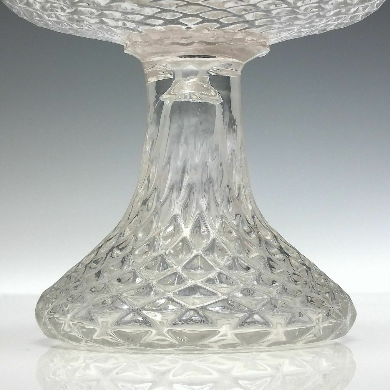 Georgian Nipt Diamond Waies 'Wet' Sweetmeat Glass C1750 photo Home Decor