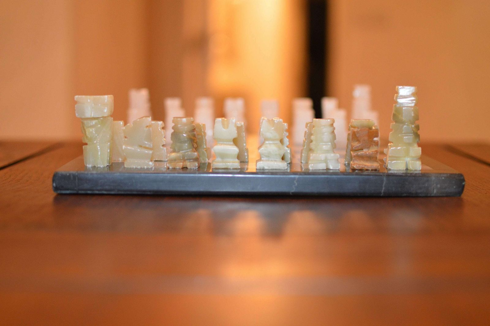 Vintage Marble Chess Set Hand Carved I photo furniture